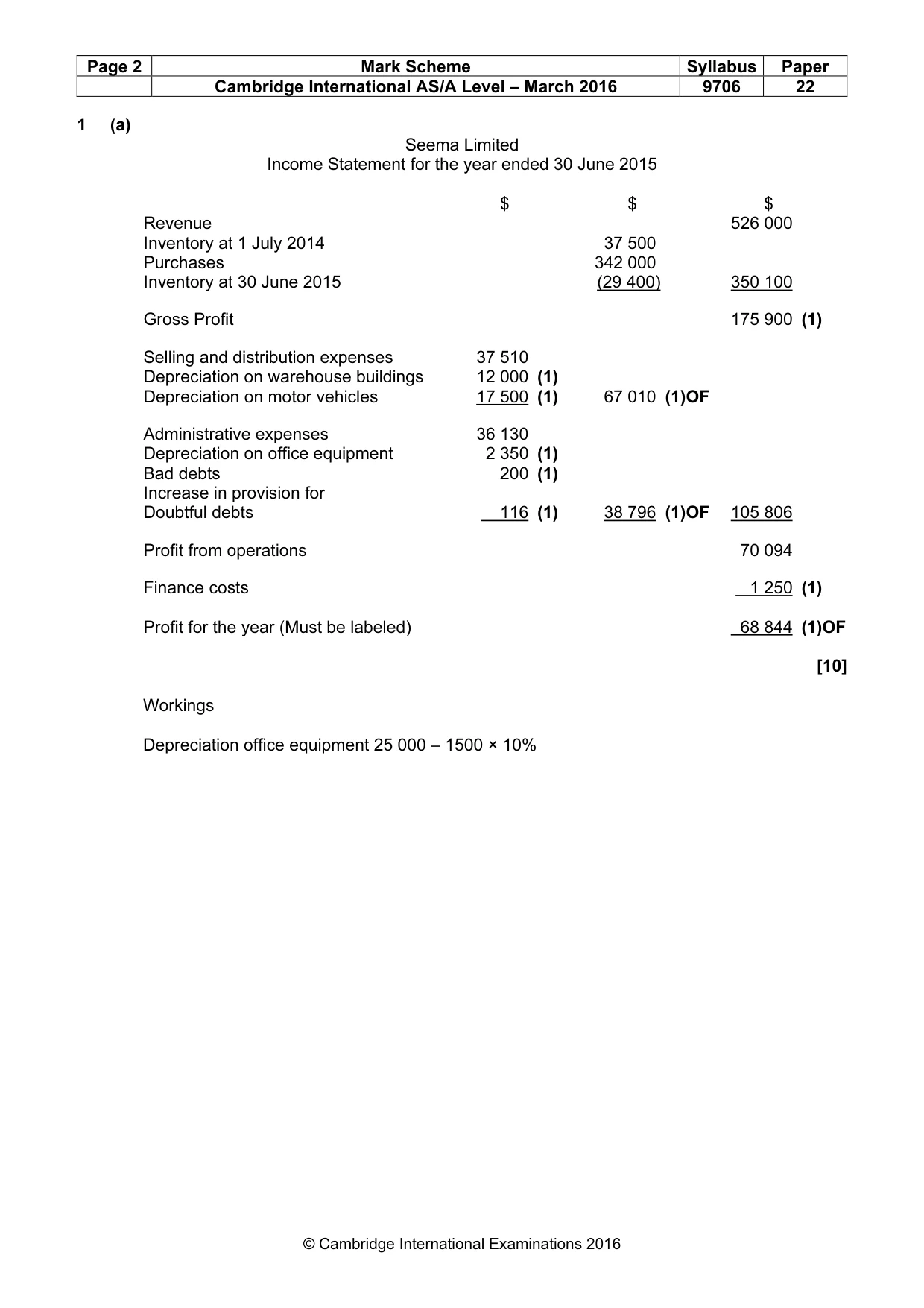 Mark scheme, page 2 of 8