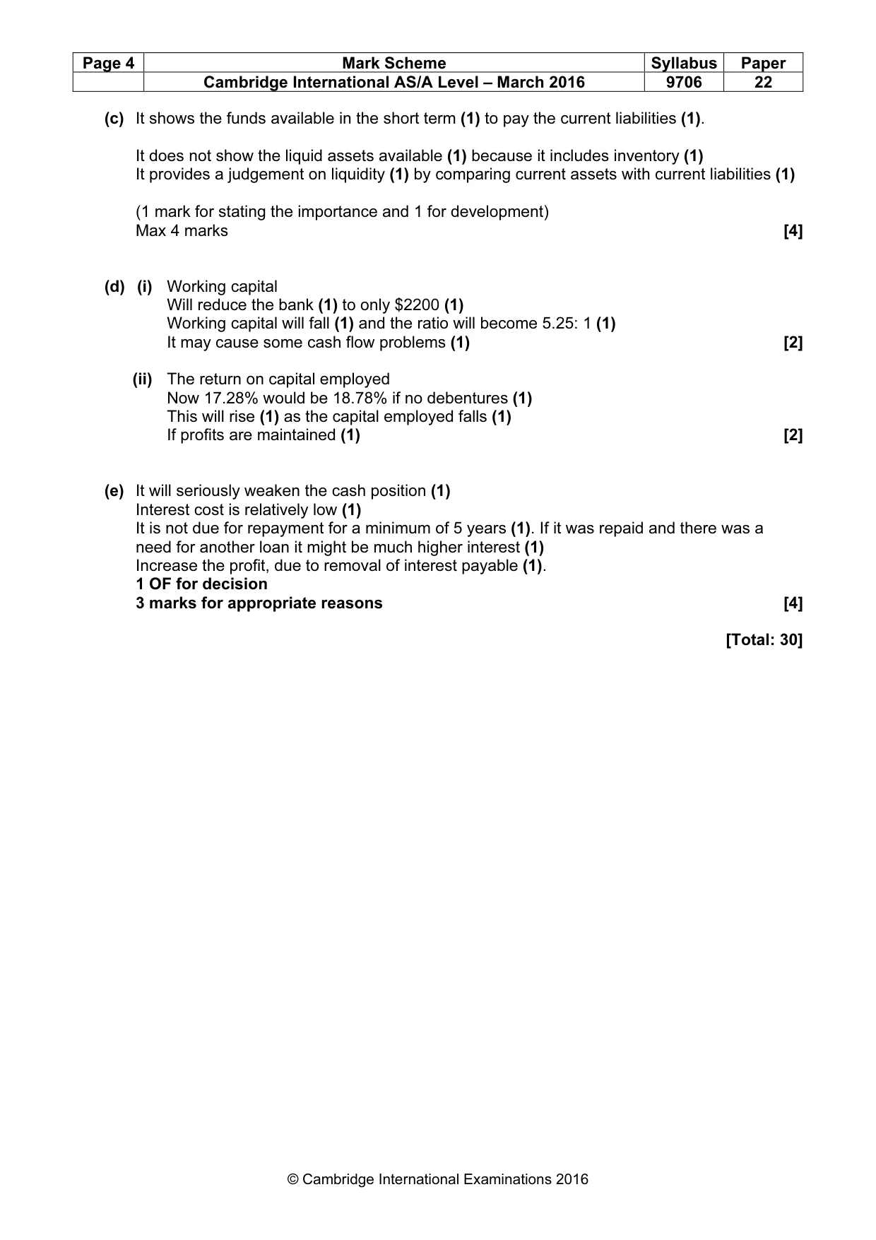 Mark scheme, page 4 of 8