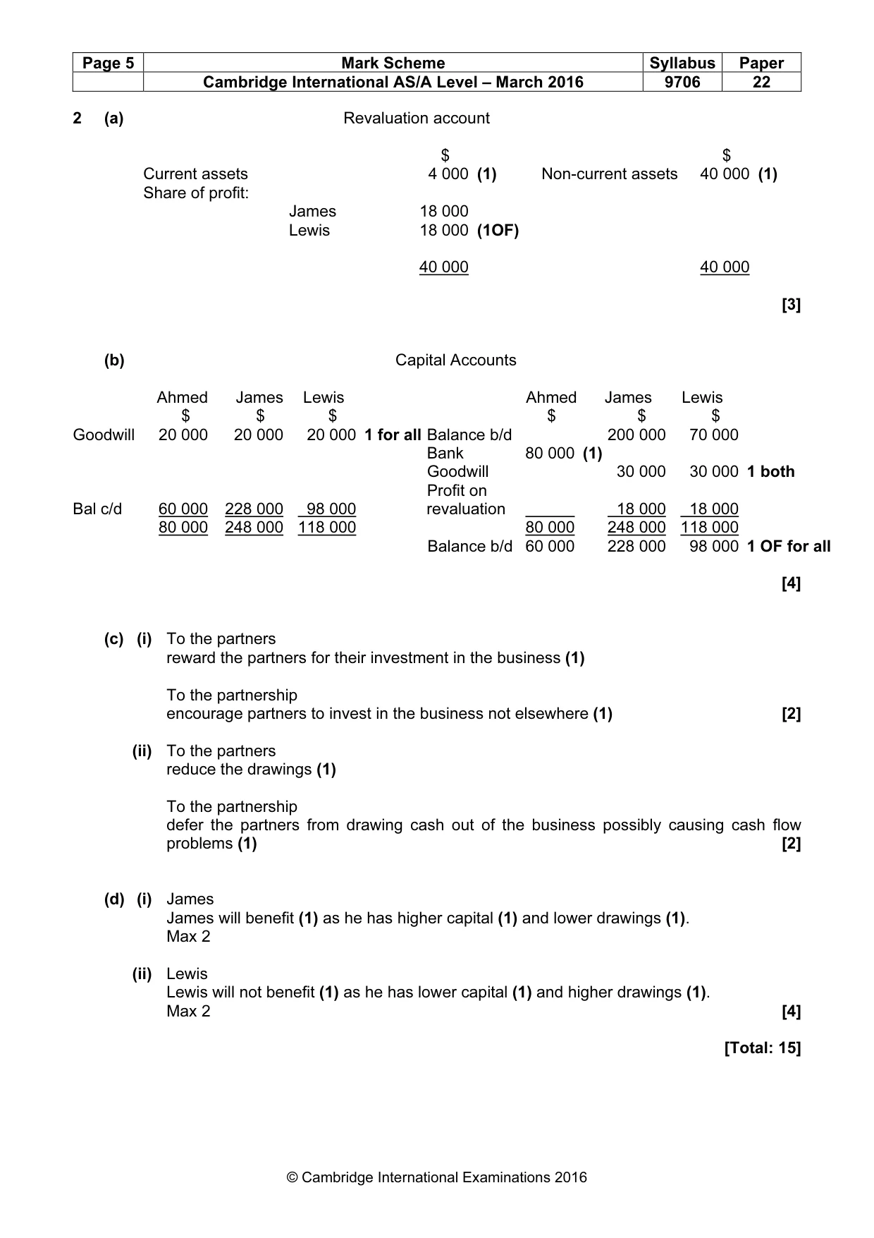 Mark scheme, page 5 of 8