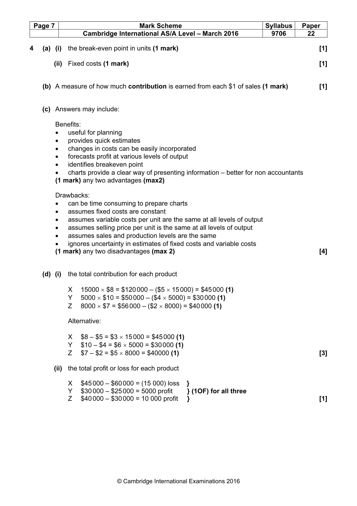 Mark scheme, page 7 of 8