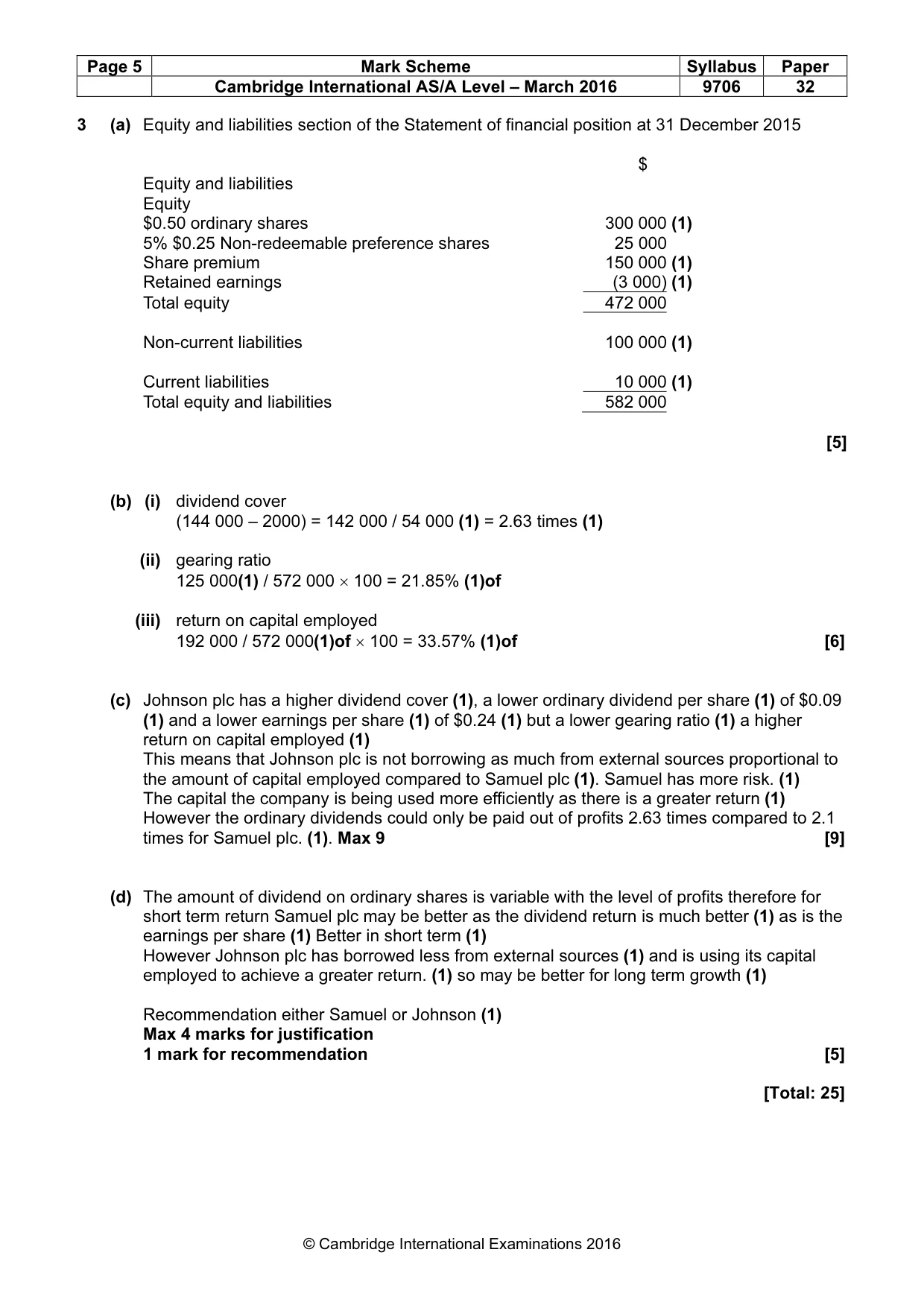 Mark scheme, page 5 of 10