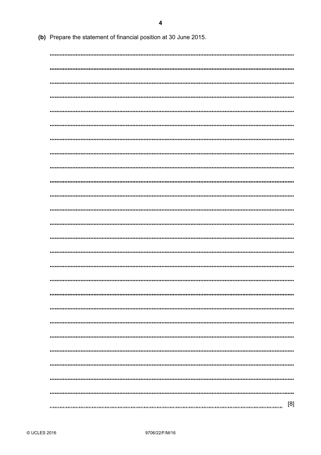 Cambridge A Level Accounting 9706 2016 Feb/March Paper 2 · Variant 2 question paper, page 4 of 20