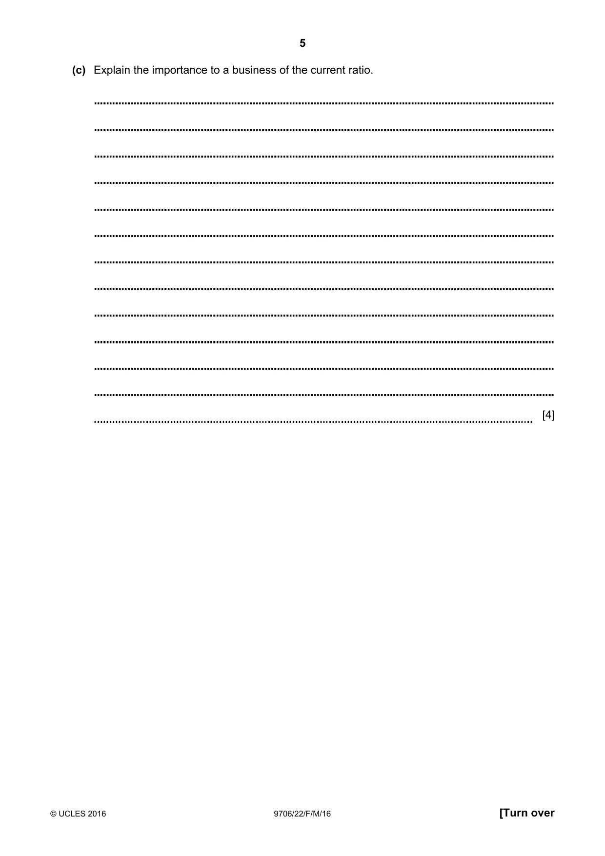Cambridge A Level Accounting 9706 2016 Feb/March Paper 2 · Variant 2 question paper, page 5 of 20