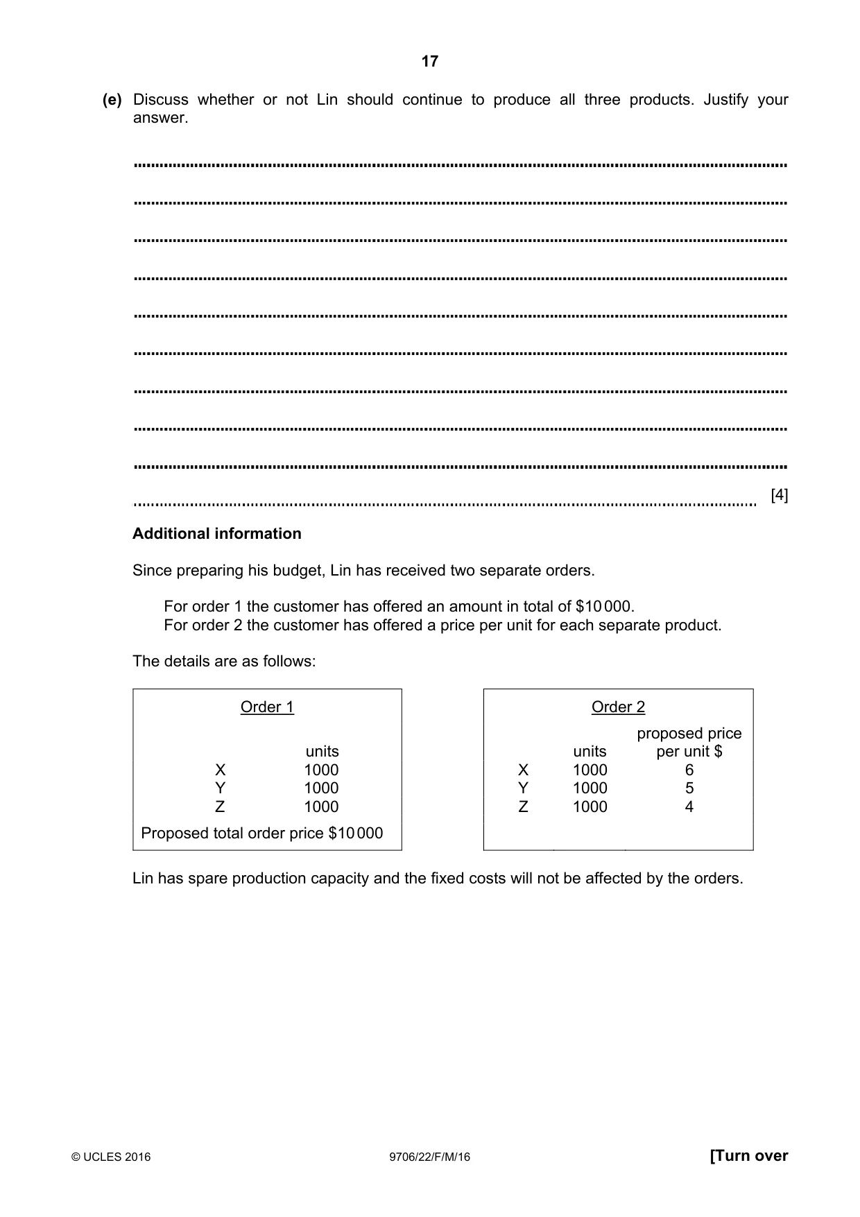 Cambridge A Level Accounting 9706 2016 Feb/March Paper 2 · Variant 2 question paper, page 17 of 20