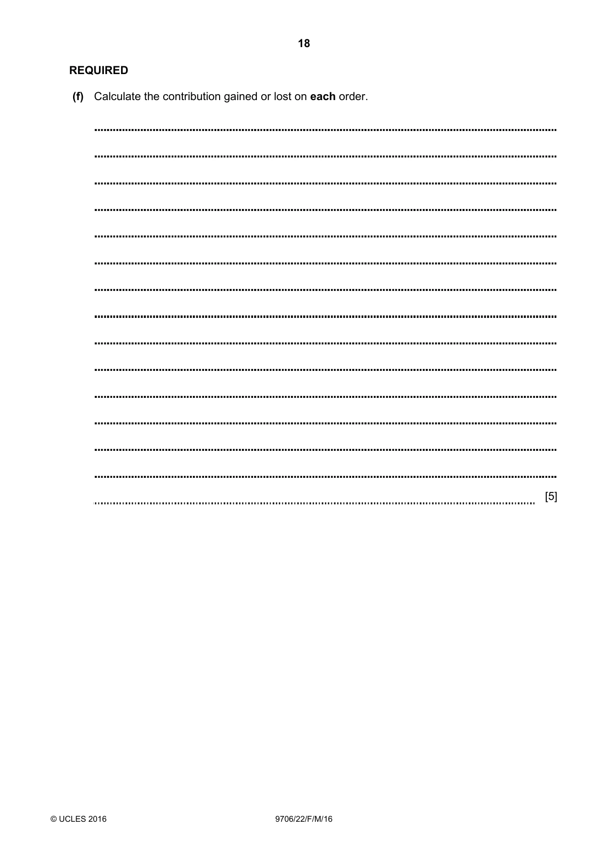 Cambridge A Level Accounting 9706 2016 Feb/March Paper 2 · Variant 2 question paper, page 18 of 20