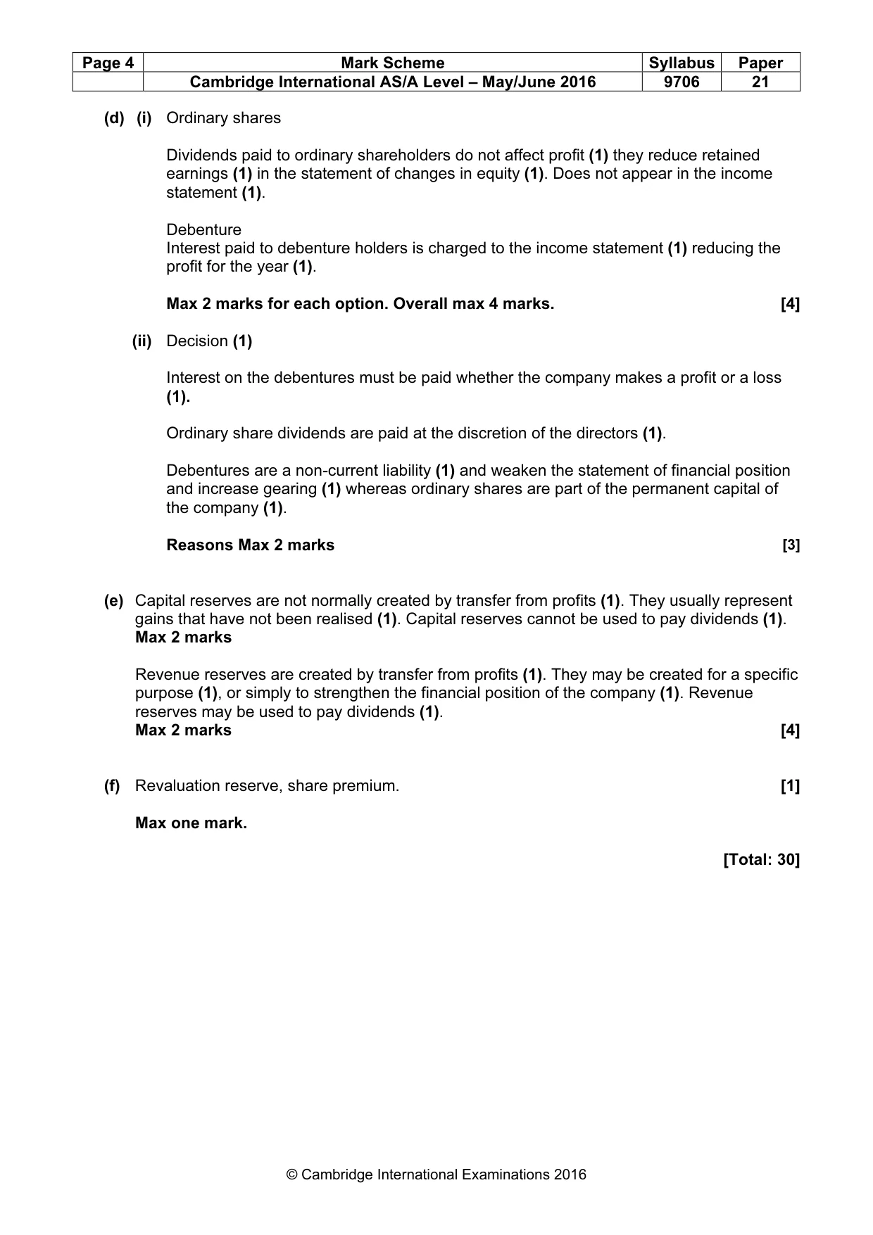 Mark scheme, page 4 of 10