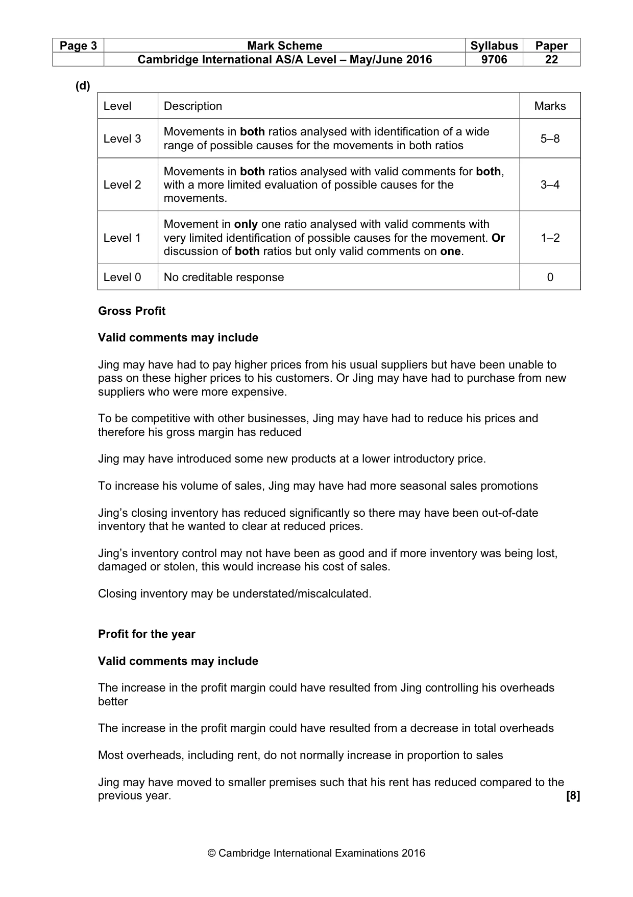 Mark scheme, page 3 of 7
