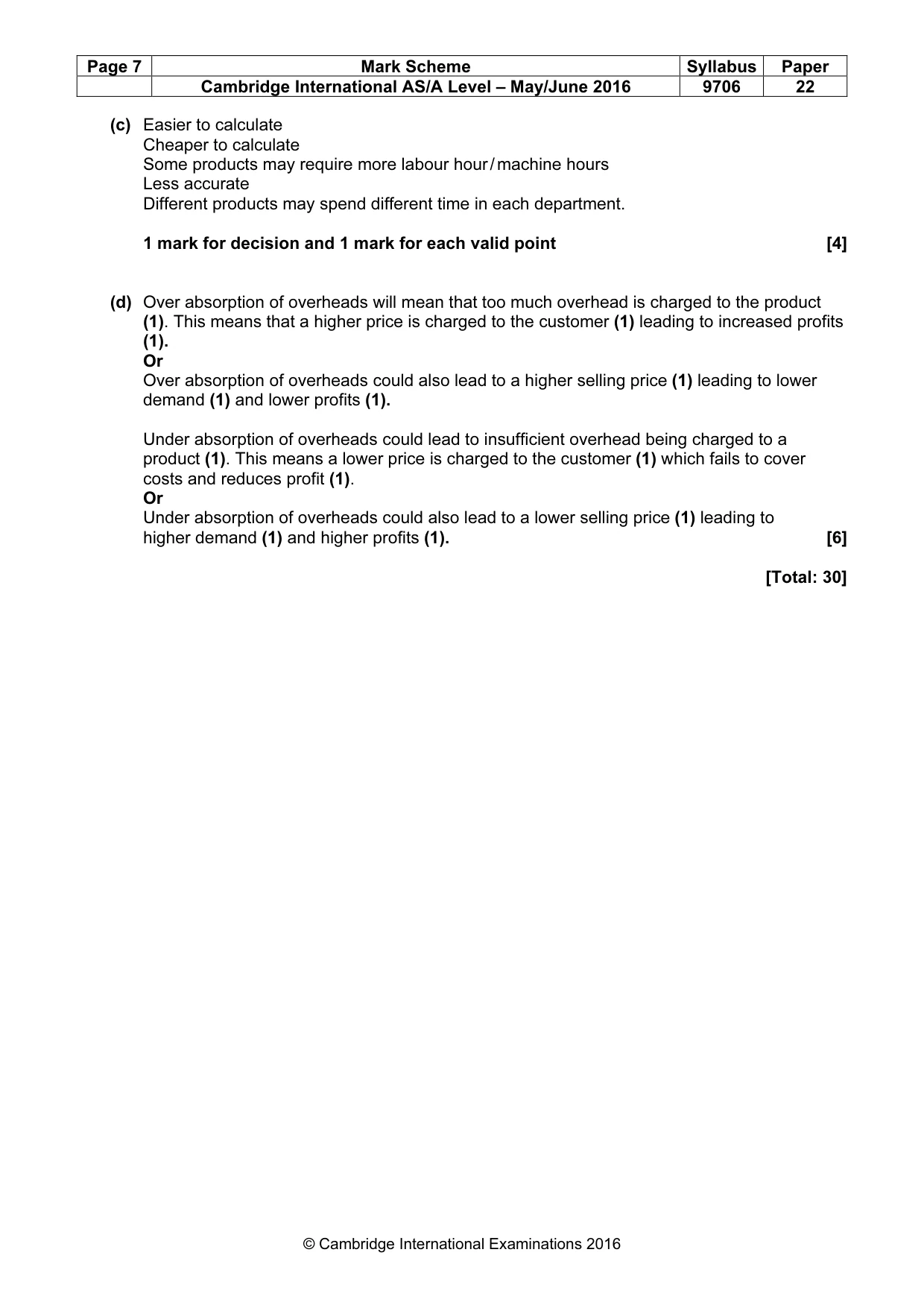 Mark scheme, page 7 of 7