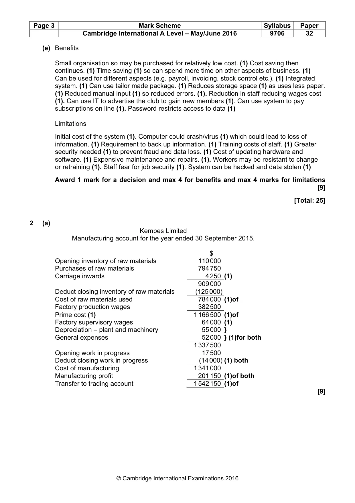Mark scheme, page 3 of 10