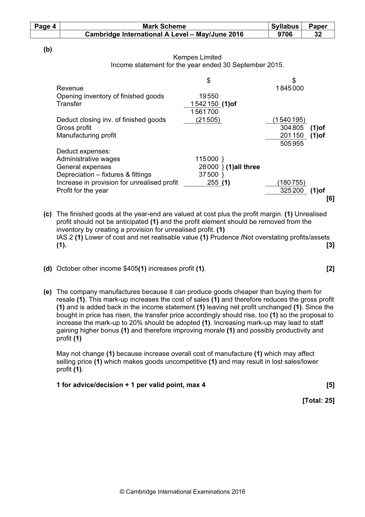 Mark scheme, page 4 of 10