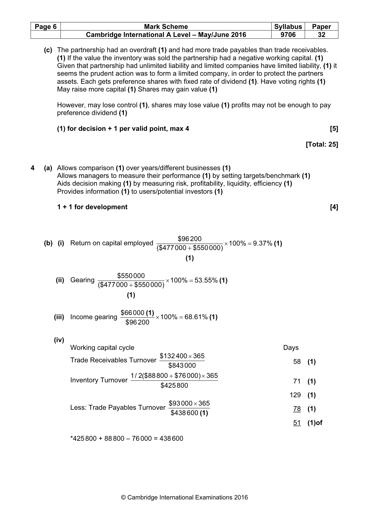 Mark scheme, page 6 of 10
