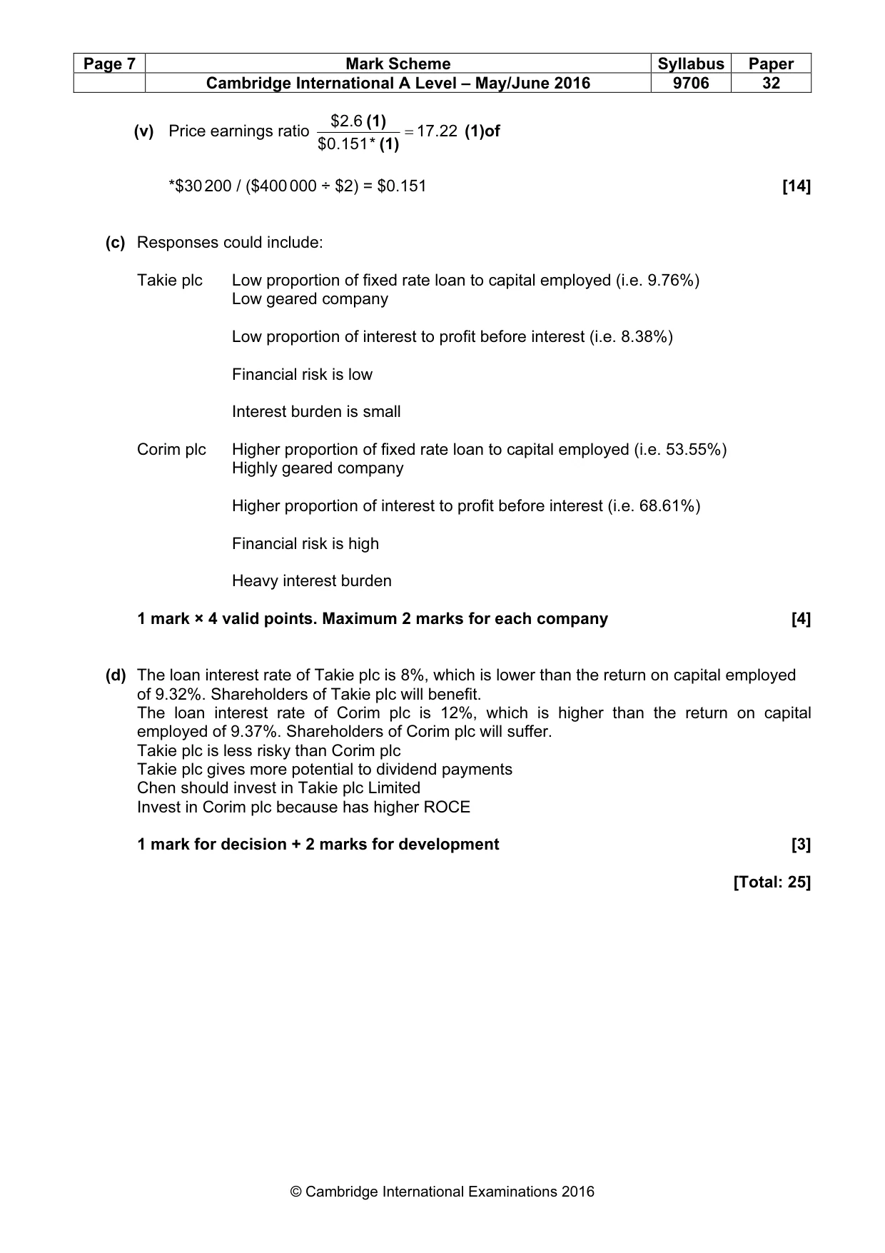 Mark scheme, page 7 of 10