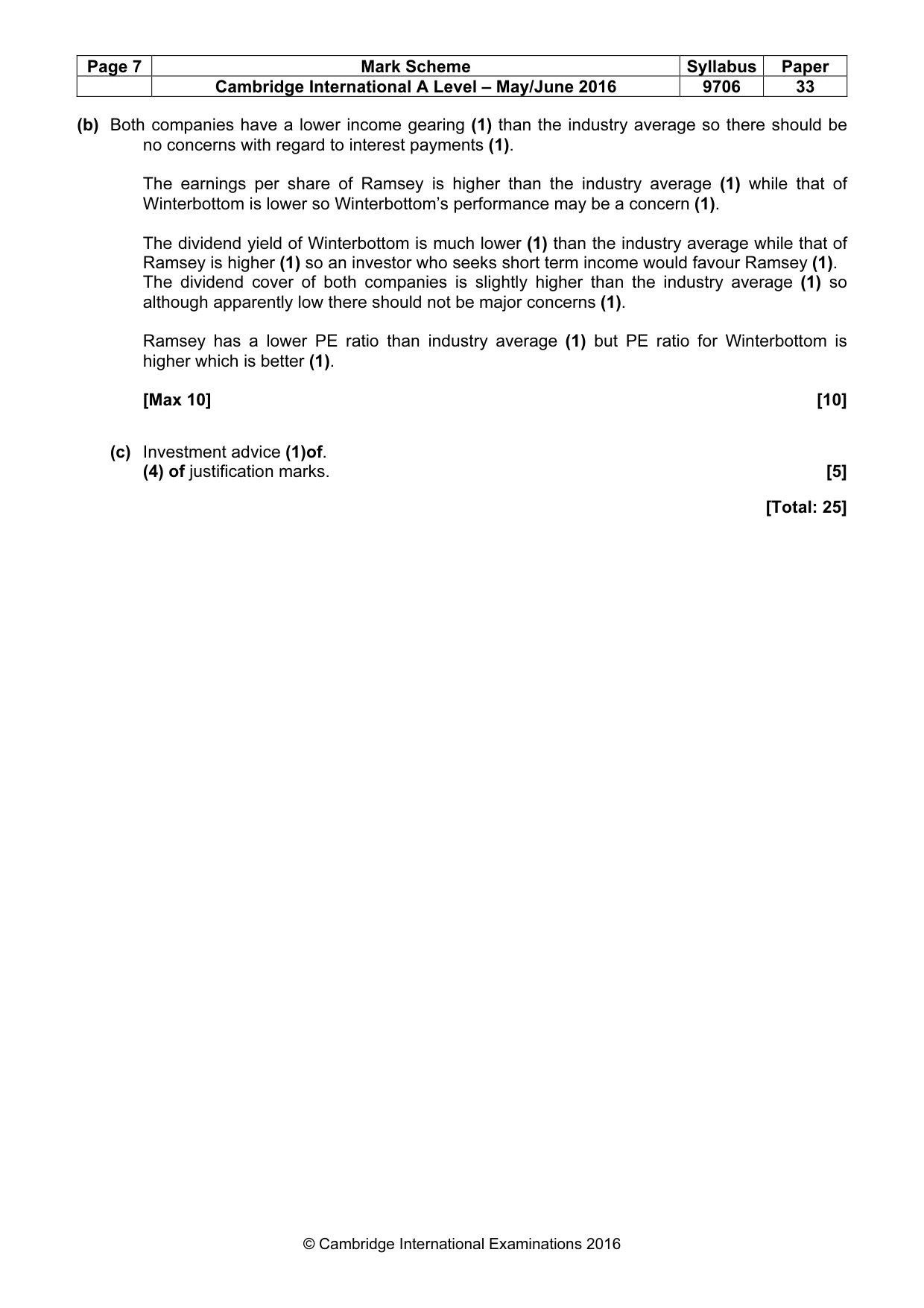 Mark scheme, page 7 of 9