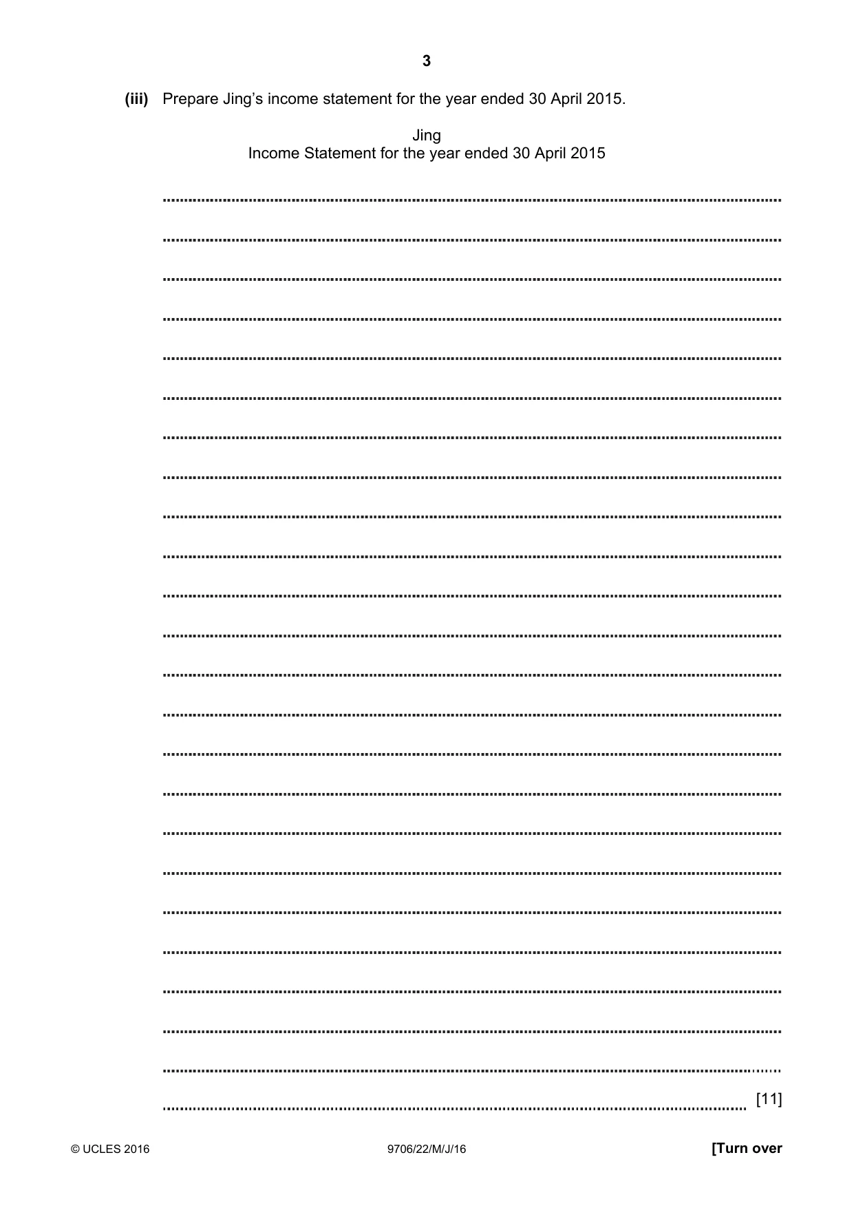 Cambridge A Level Accounting 9706 2016 May/June Paper 2 · Variant 2 question paper, page 3 of 16