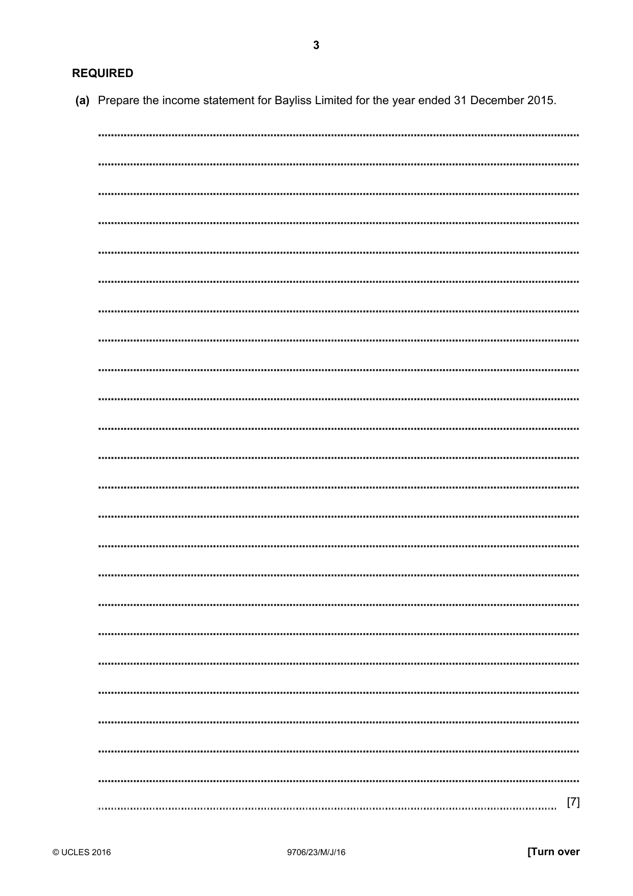 Cambridge A Level Accounting 9706 2016 May/June Paper 2 · Variant 3 question paper, page 3 of 20