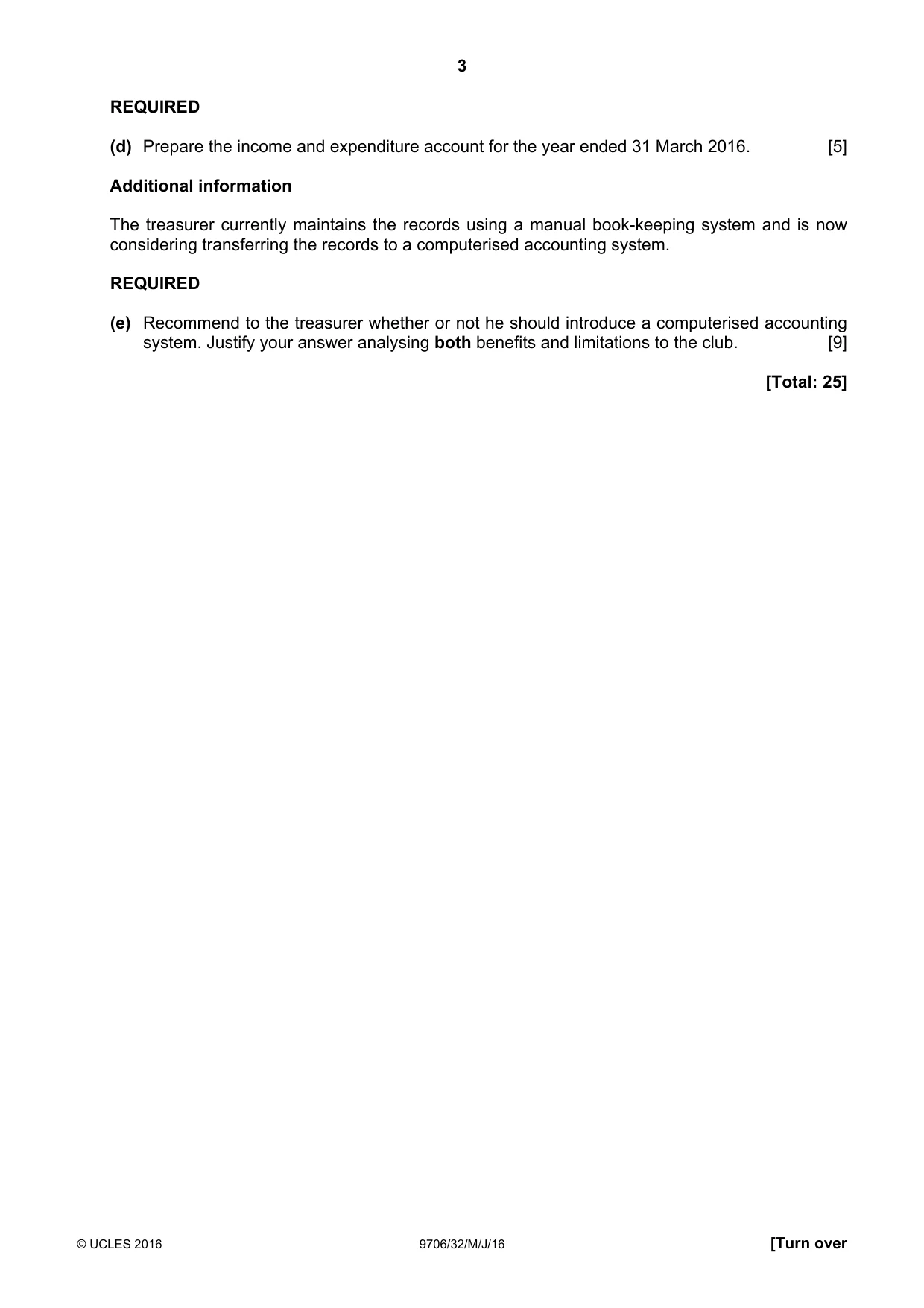 Cambridge A Level Accounting 9706 2016 May/June Paper 3 · Variant 2 question paper, page 3 of 12