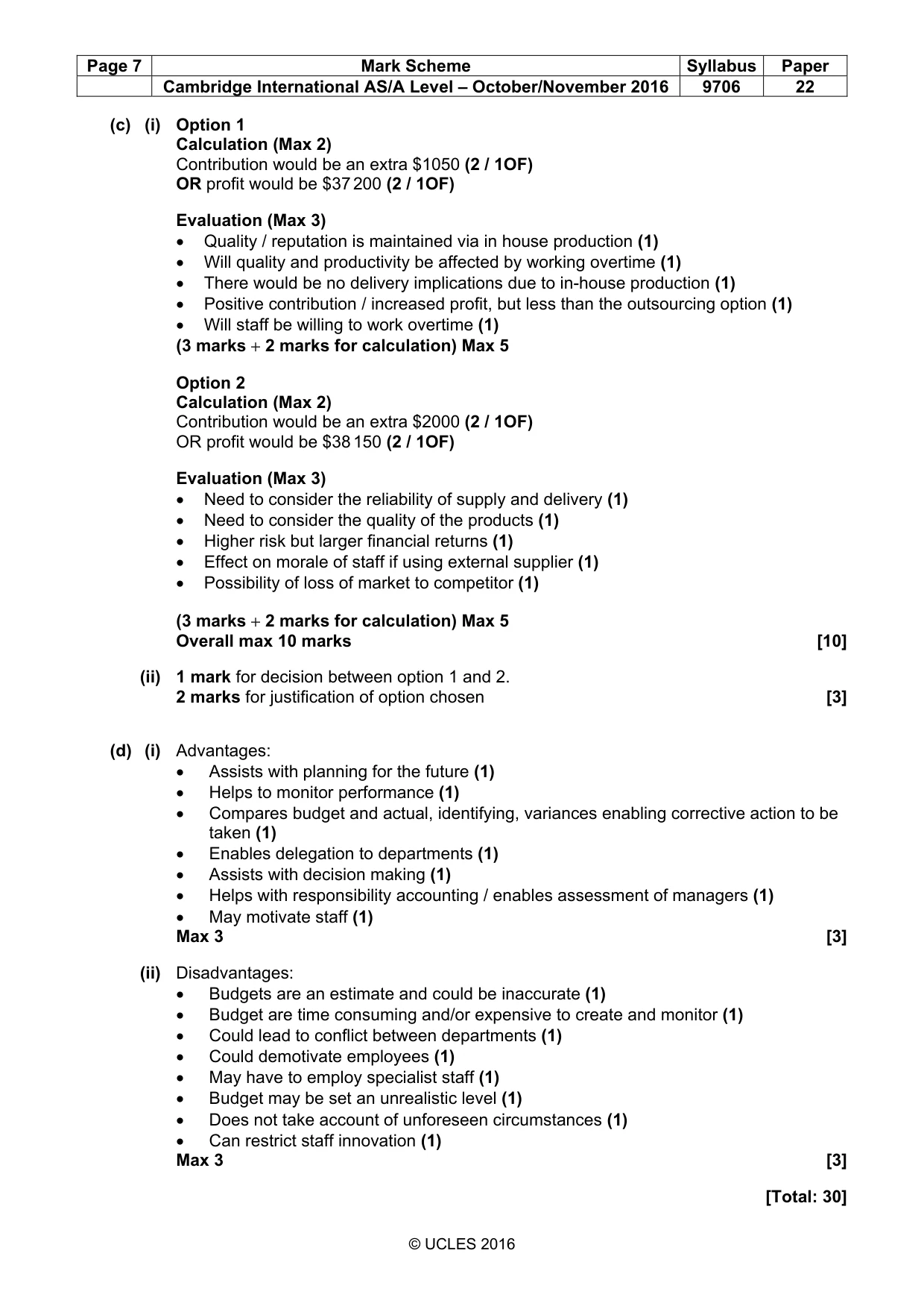 Mark scheme, page 7 of 7