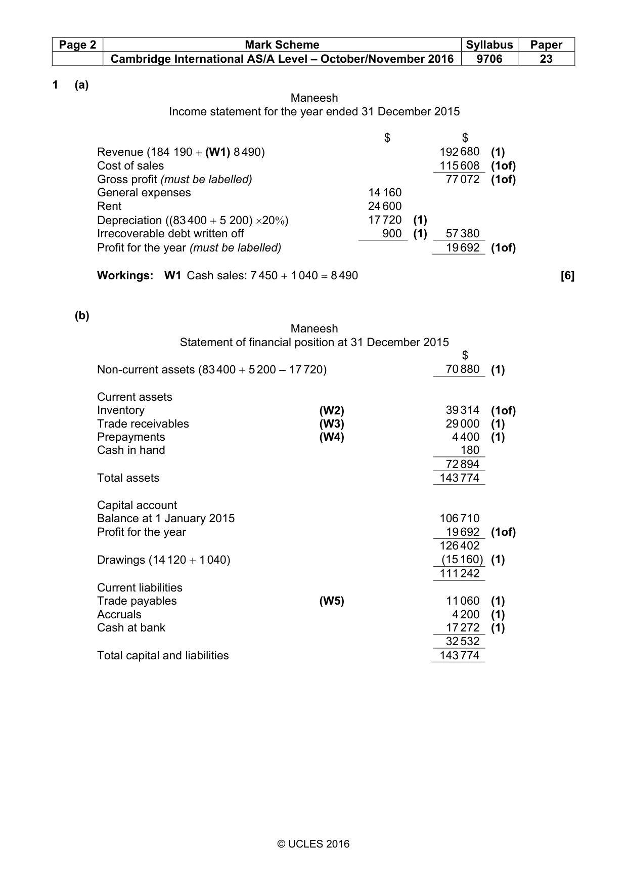 Mark scheme, page 2 of 7