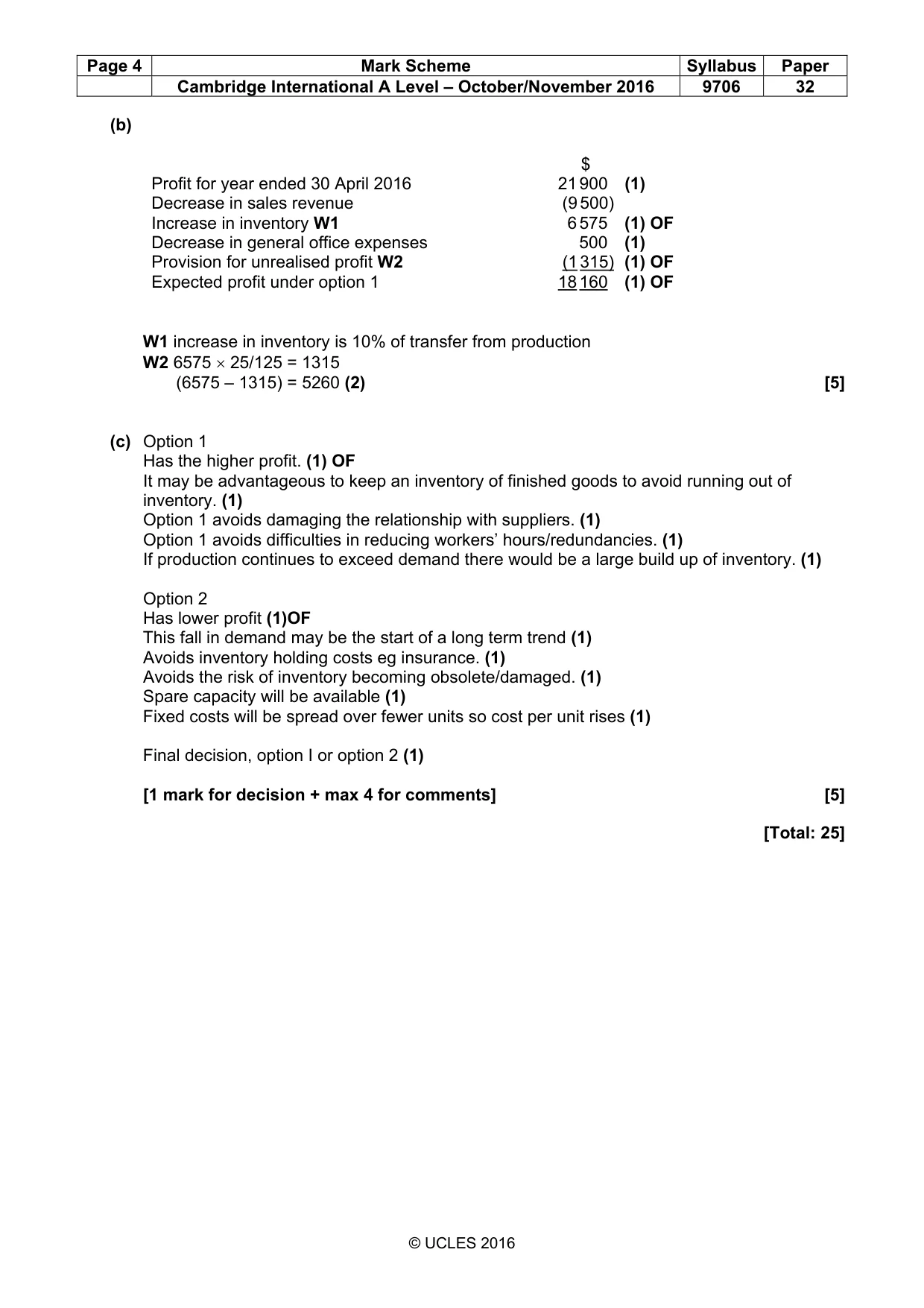 Mark scheme, page 4 of 10