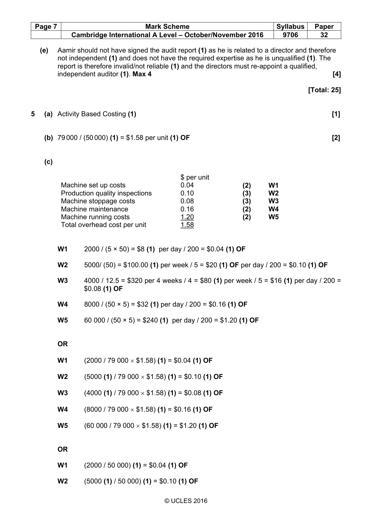 Mark scheme, page 7 of 10