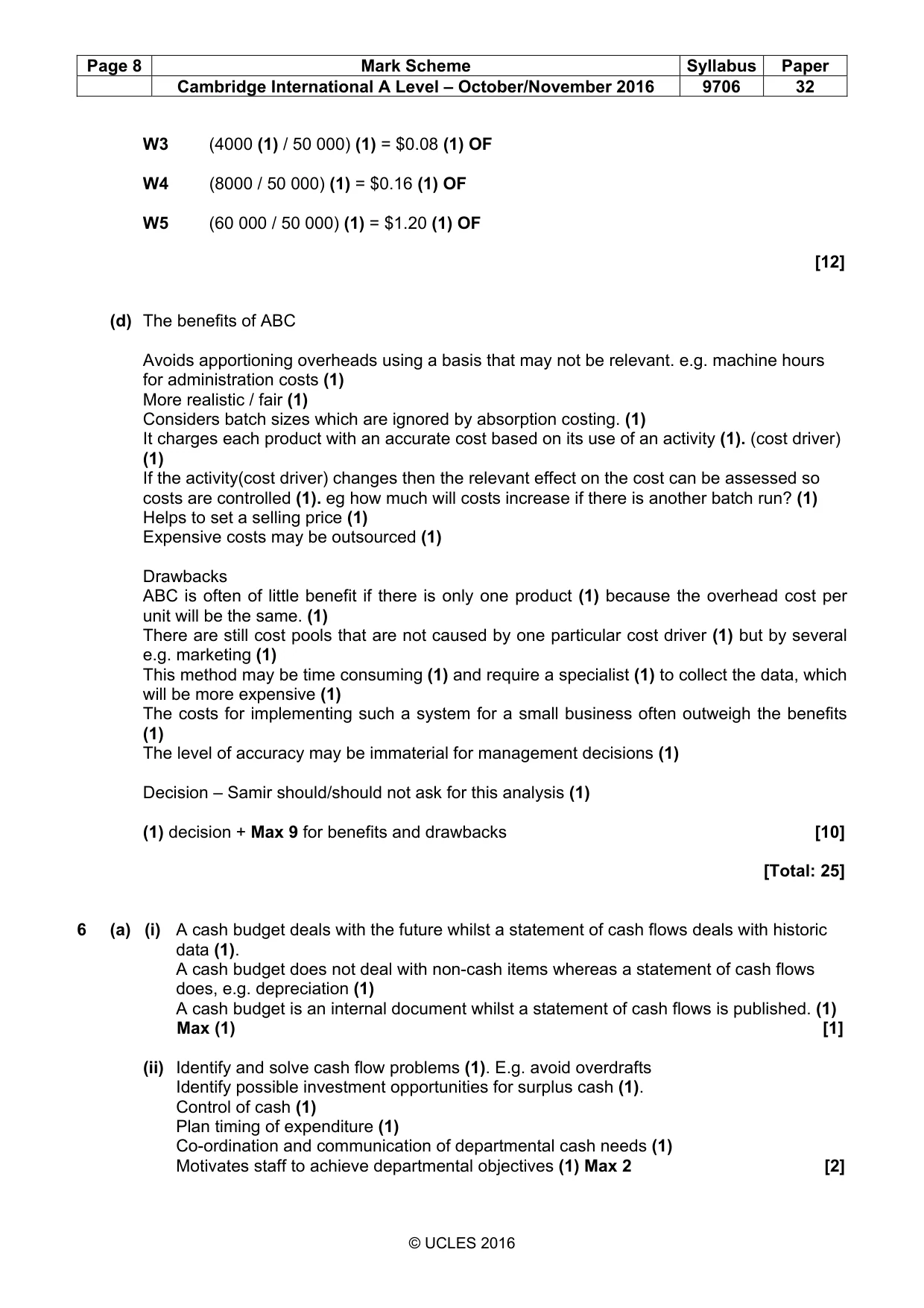 Mark scheme, page 8 of 10