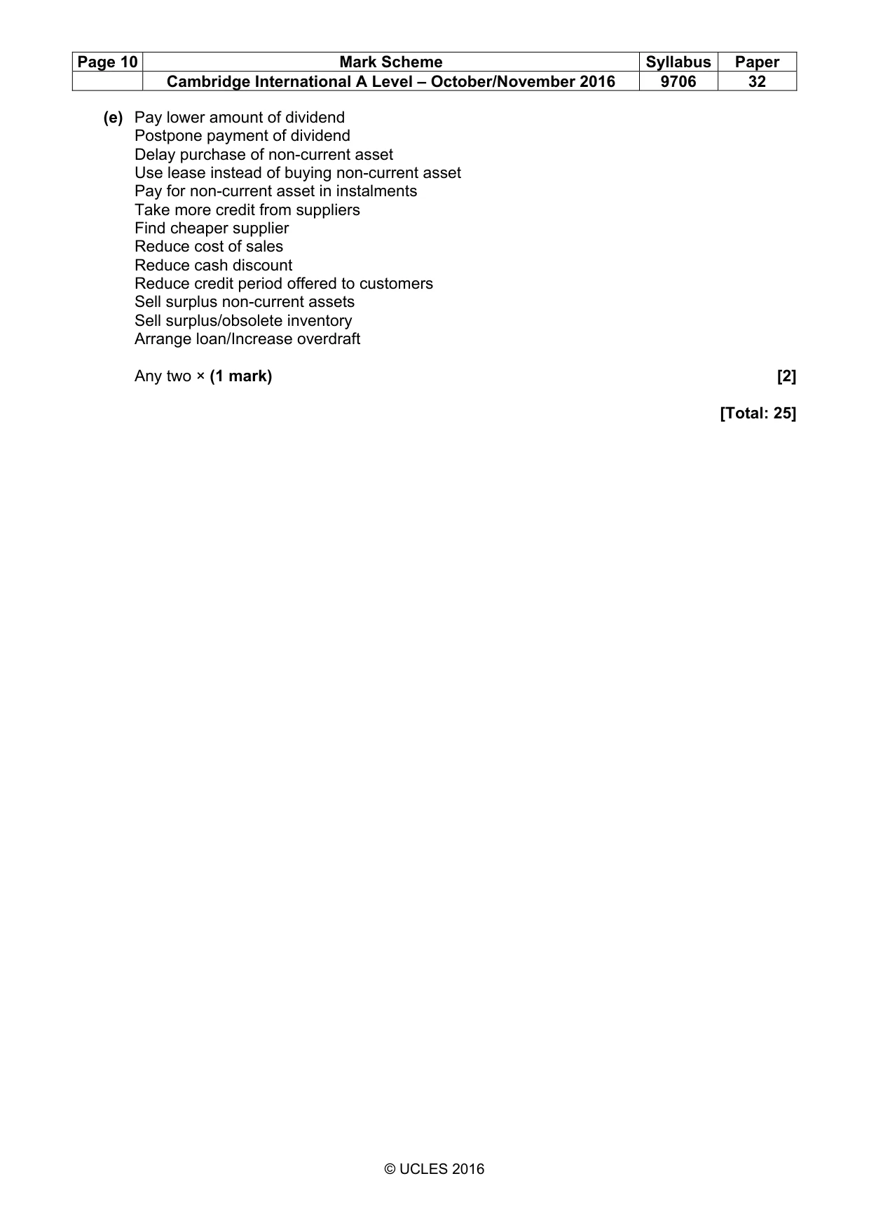 Mark scheme, page 10 of 10