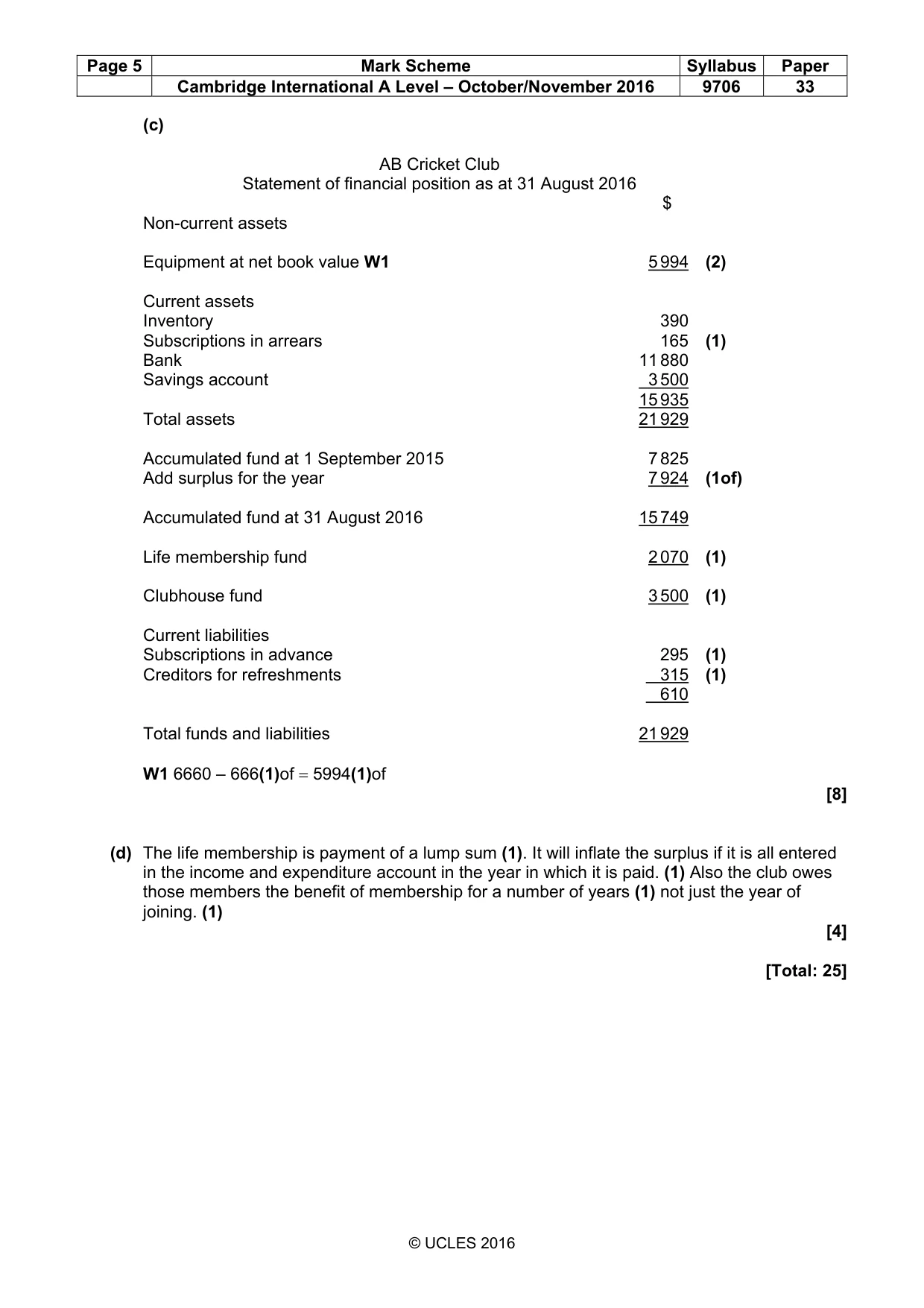 Mark scheme, page 5 of 10