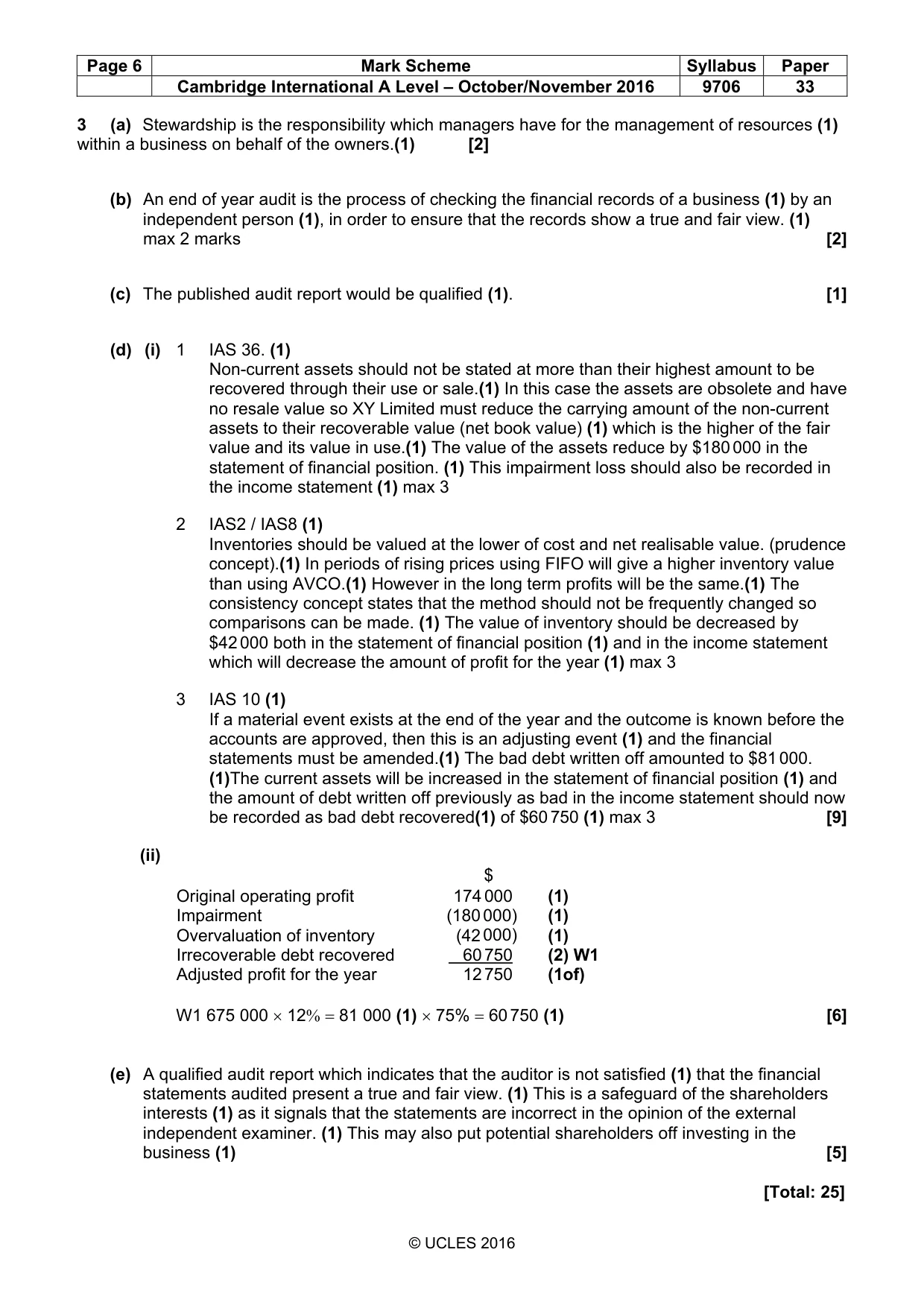 Mark scheme, page 6 of 10