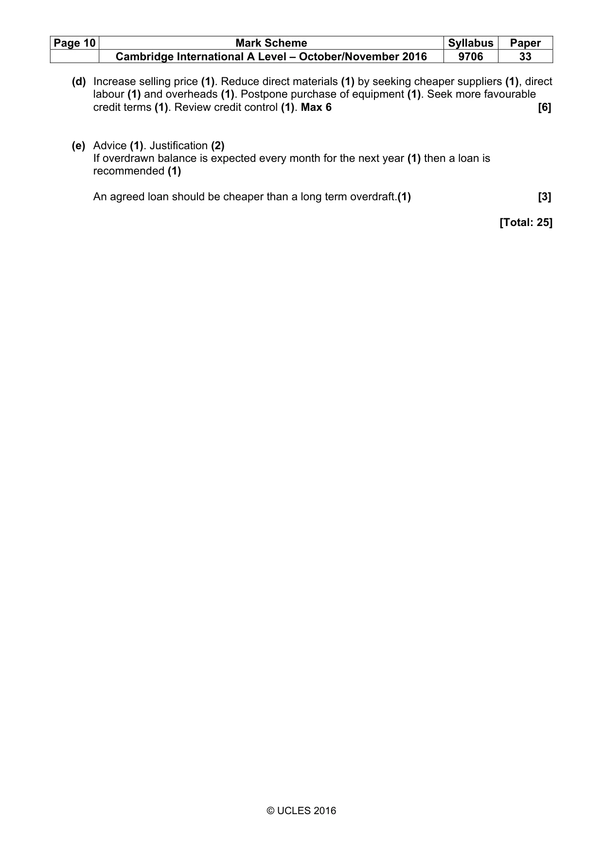 Mark scheme, page 10 of 10