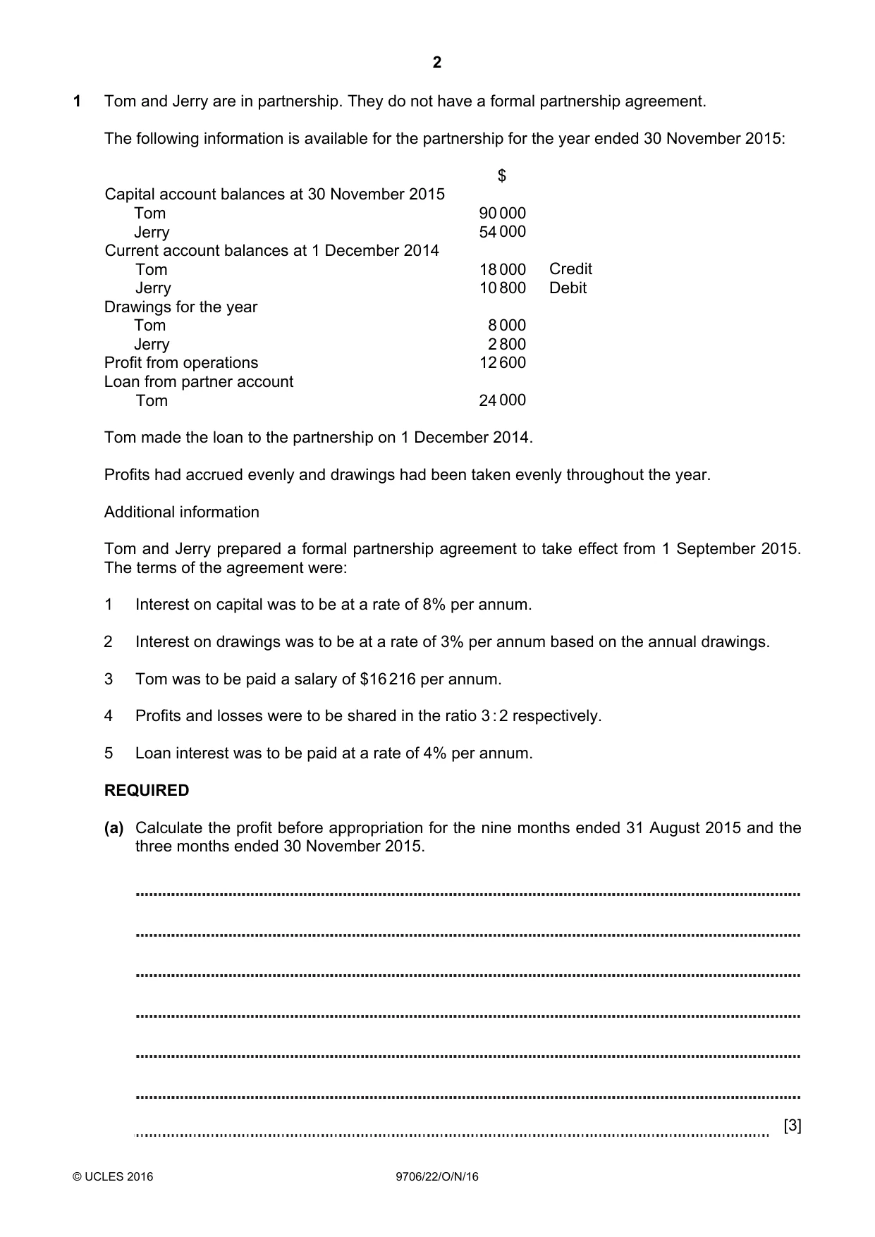 Cambridge A Level Accounting 9706 2016 Oct/Nov Paper 2 · Variant 2 question paper, page 2 of 16