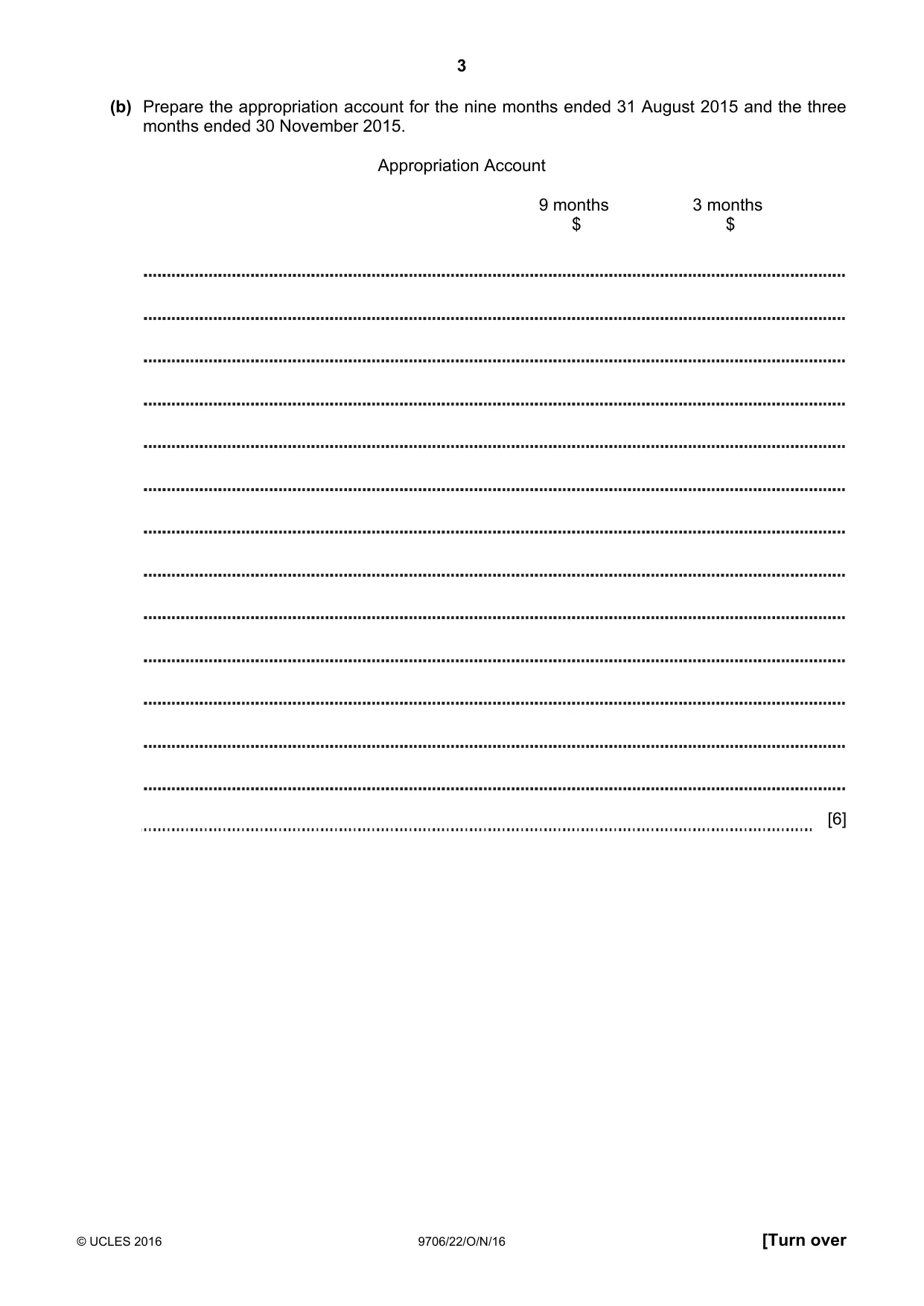 Cambridge A Level Accounting 9706 2016 Oct/Nov Paper 2 · Variant 2 question paper, page 3 of 16