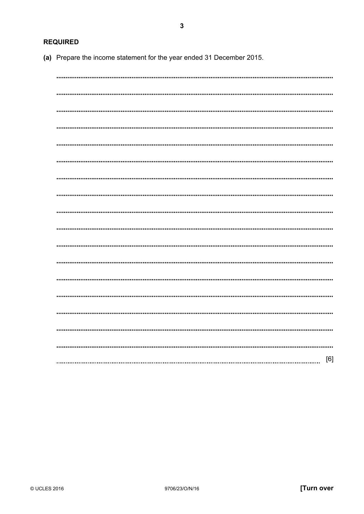 Cambridge A Level Accounting 9706 2016 Oct/Nov Paper 2 · Variant 3 question paper, page 3 of 20