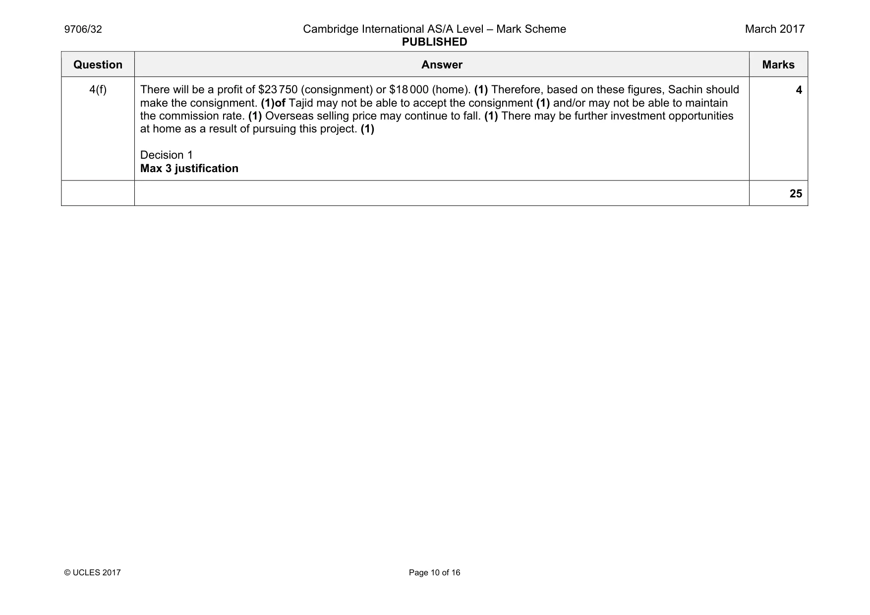 Mark scheme, page 10 of 16