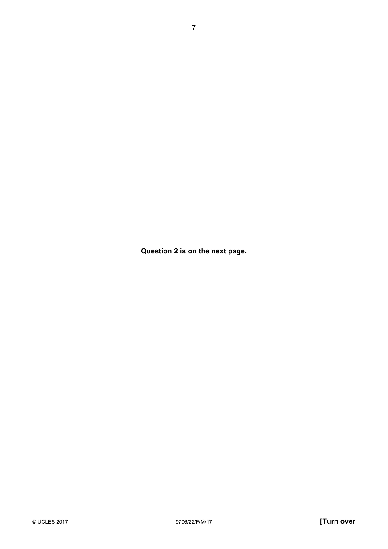 Cambridge A Level Accounting 9706 2017 Feb/March Paper 2 · Variant 2 question paper, page 7 of 20
