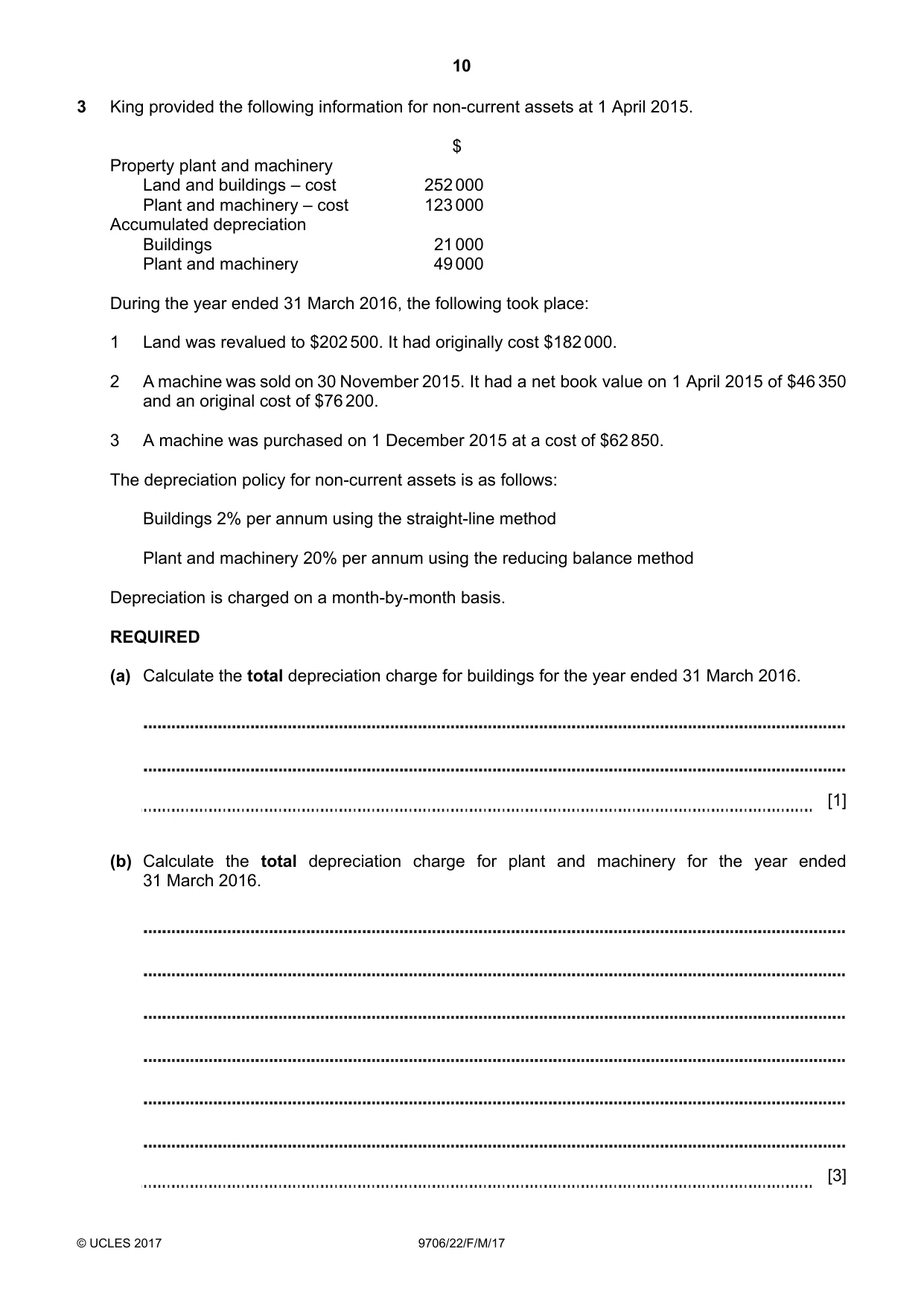 Cambridge A Level Accounting 9706 2017 Feb/March Paper 2 · Variant 2 question paper, page 10 of 20
