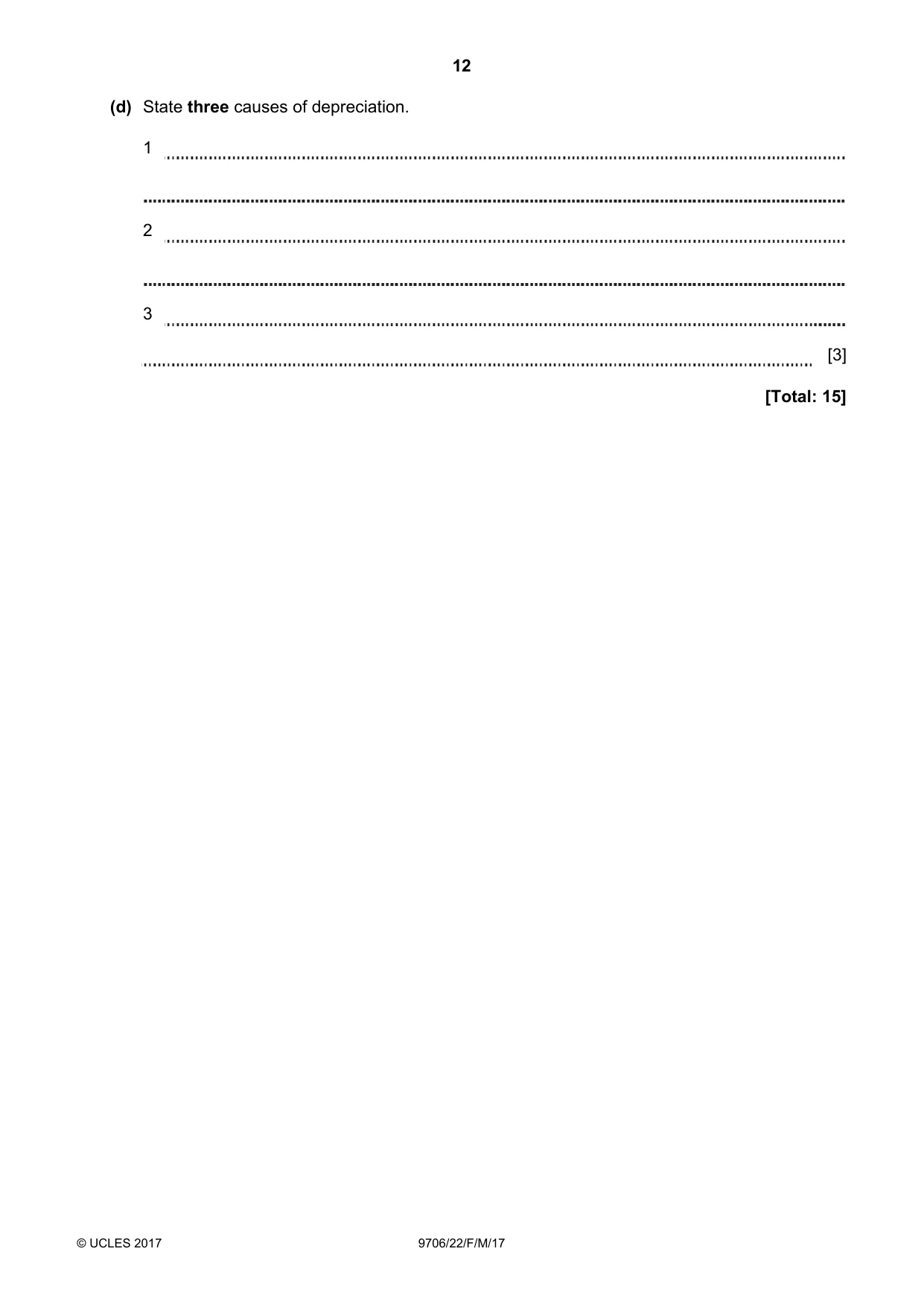 Cambridge A Level Accounting 9706 2017 Feb/March Paper 2 · Variant 2 question paper, page 12 of 20
