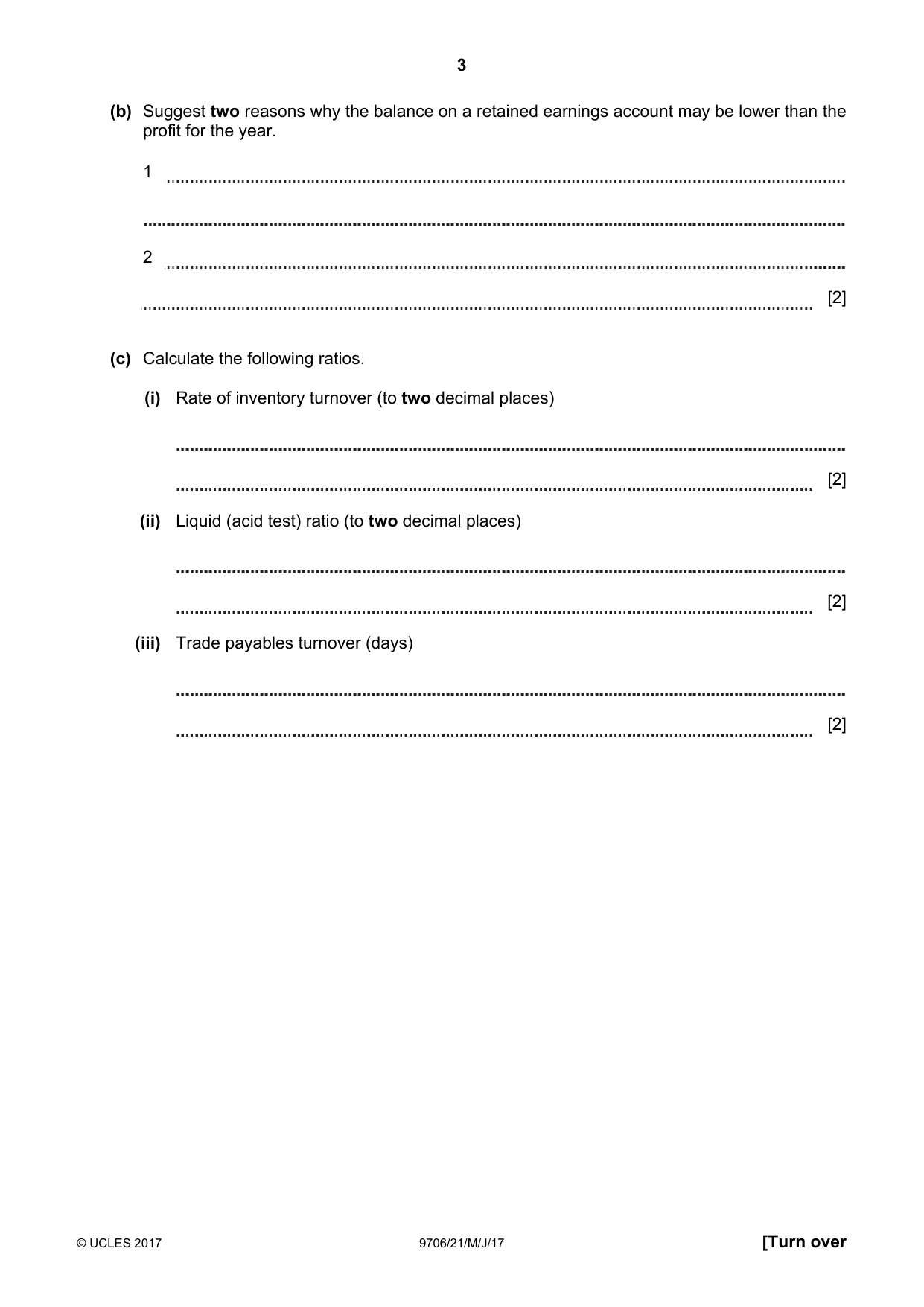 Cambridge A Level Accounting 9706 2017 May/June Paper 2 · Variant 1 question paper, page 3 of 20