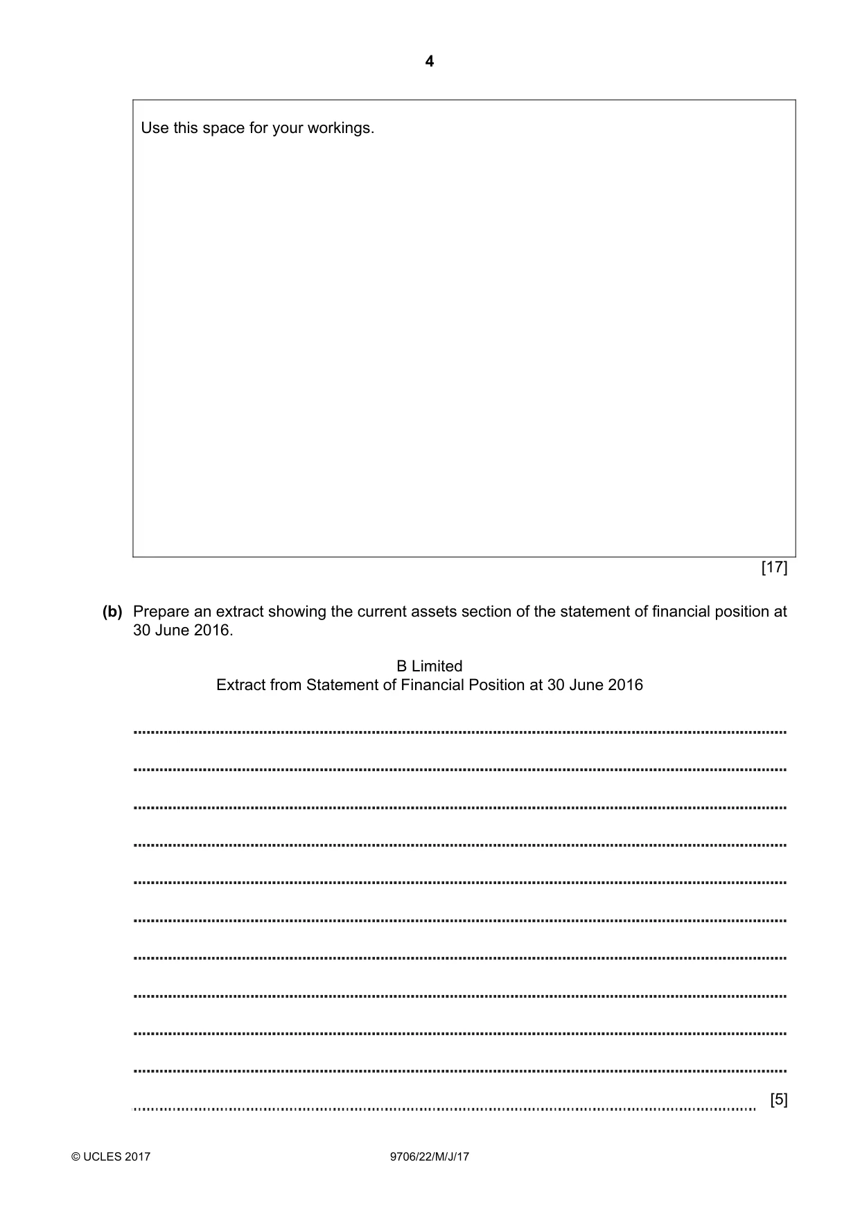 Cambridge A Level Accounting 9706 2017 May/June Paper 2 · Variant 2 question paper, page 4 of 20