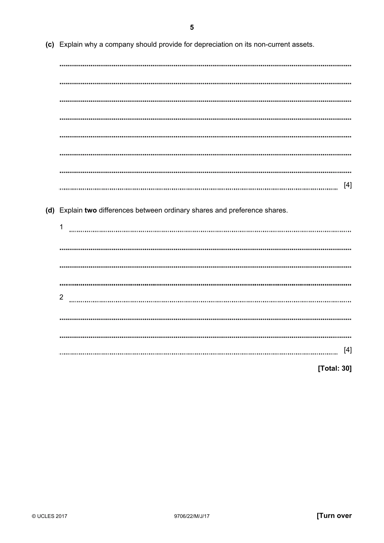 Cambridge A Level Accounting 9706 2017 May/June Paper 2 · Variant 2 question paper, page 5 of 20