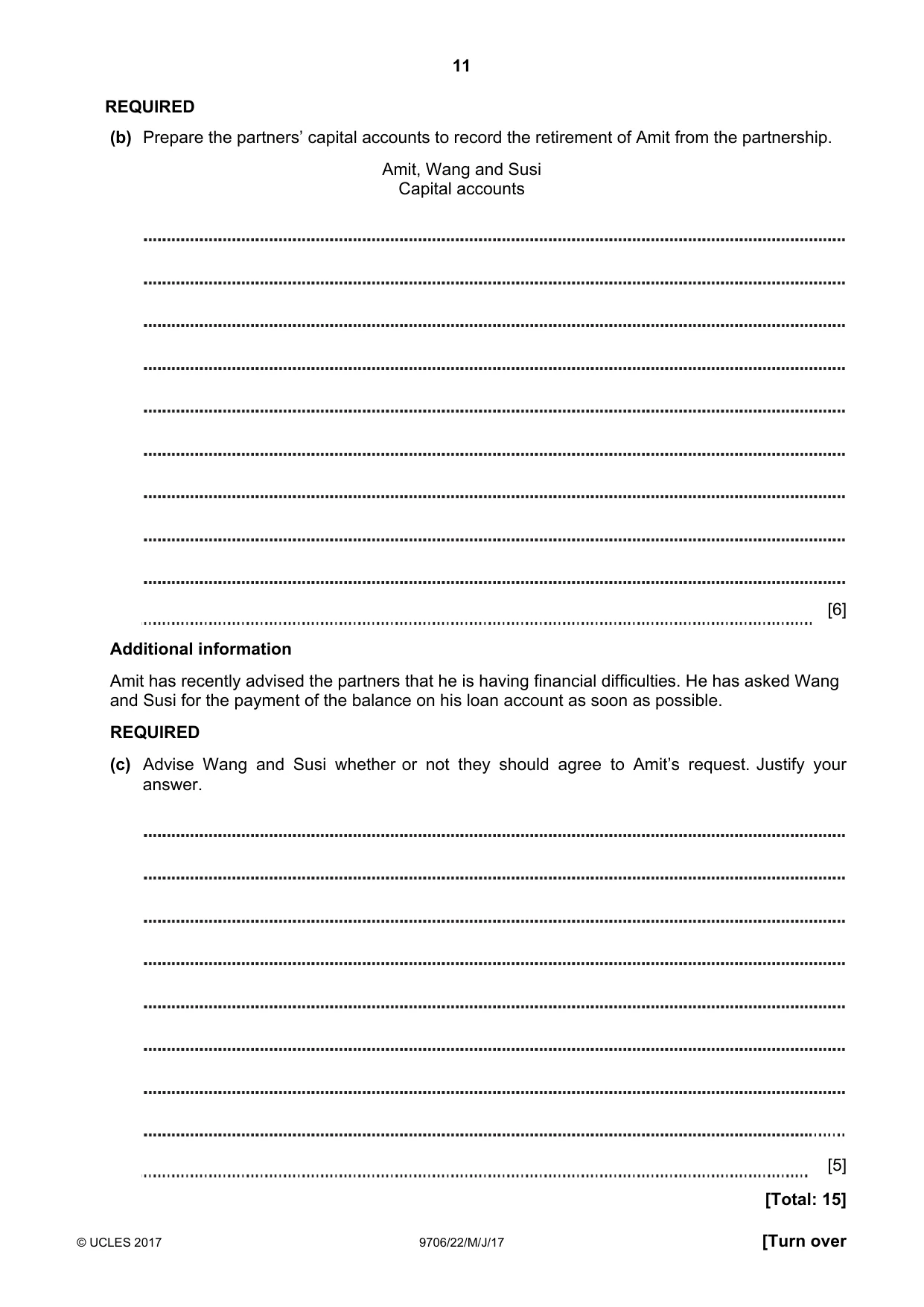 Cambridge A Level Accounting 9706 2017 May/June Paper 2 · Variant 2 question paper, page 11 of 20