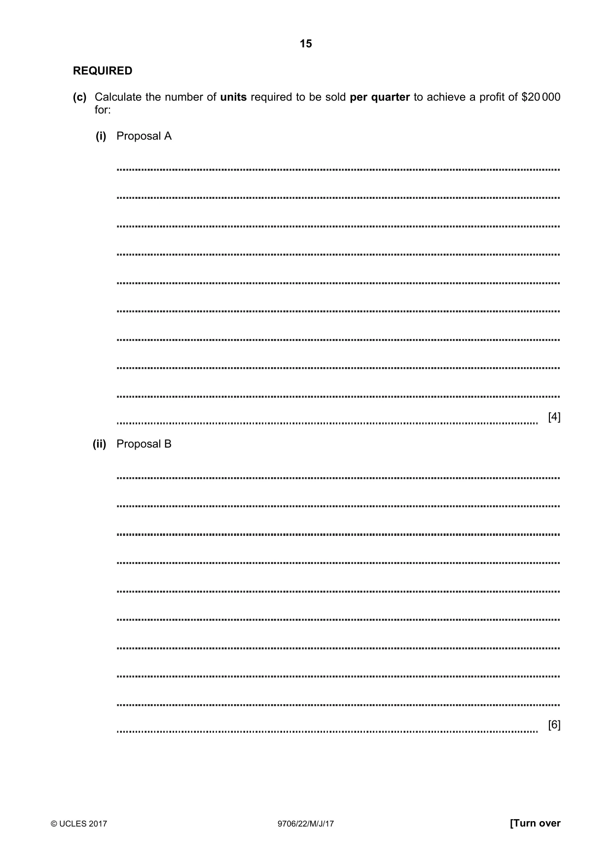 Cambridge A Level Accounting 9706 2017 May/June Paper 2 · Variant 2 question paper, page 15 of 20