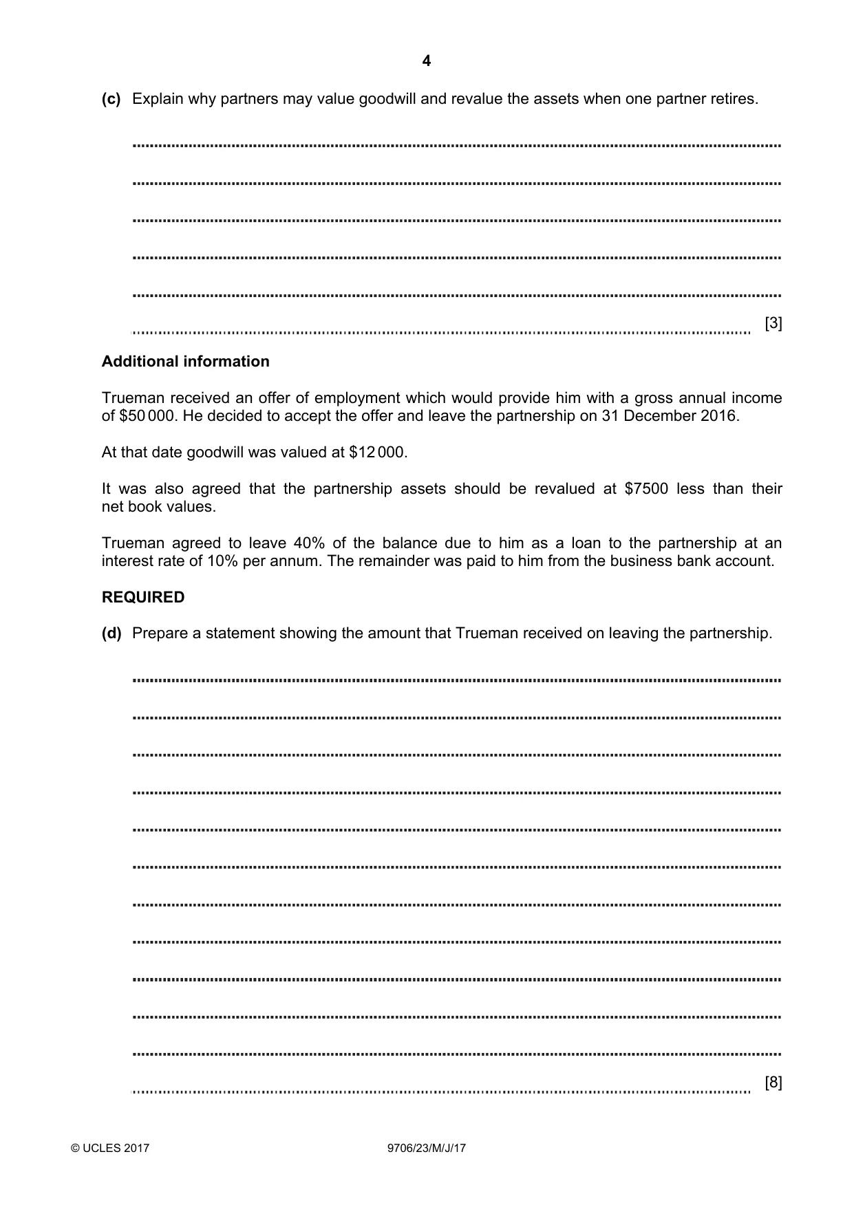 Cambridge A Level Accounting 9706 2017 May/June Paper 2 · Variant 3 question paper, page 4 of 16