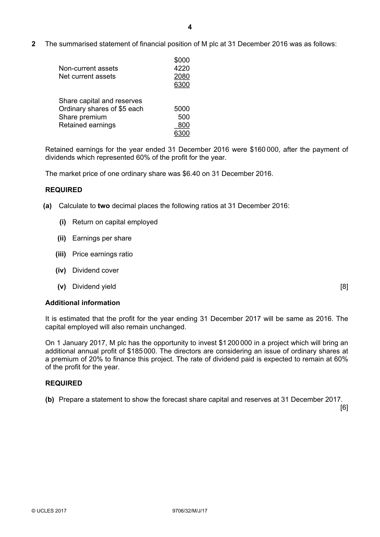 Cambridge A Level Accounting 9706 2017 May/June Paper 3 · Variant 2 question paper, page 4 of 12
