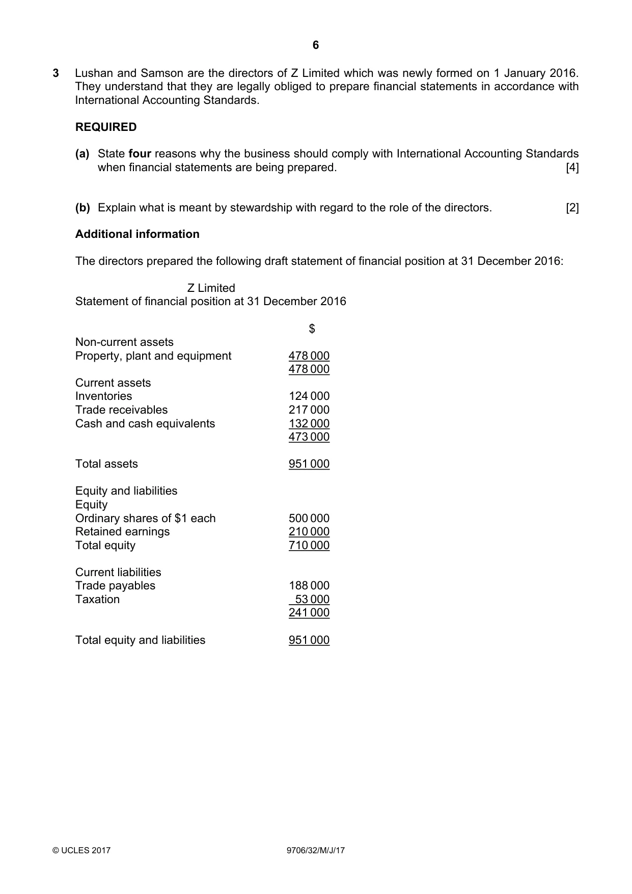 Cambridge A Level Accounting 9706 2017 May/June Paper 3 · Variant 2 question paper, page 6 of 12