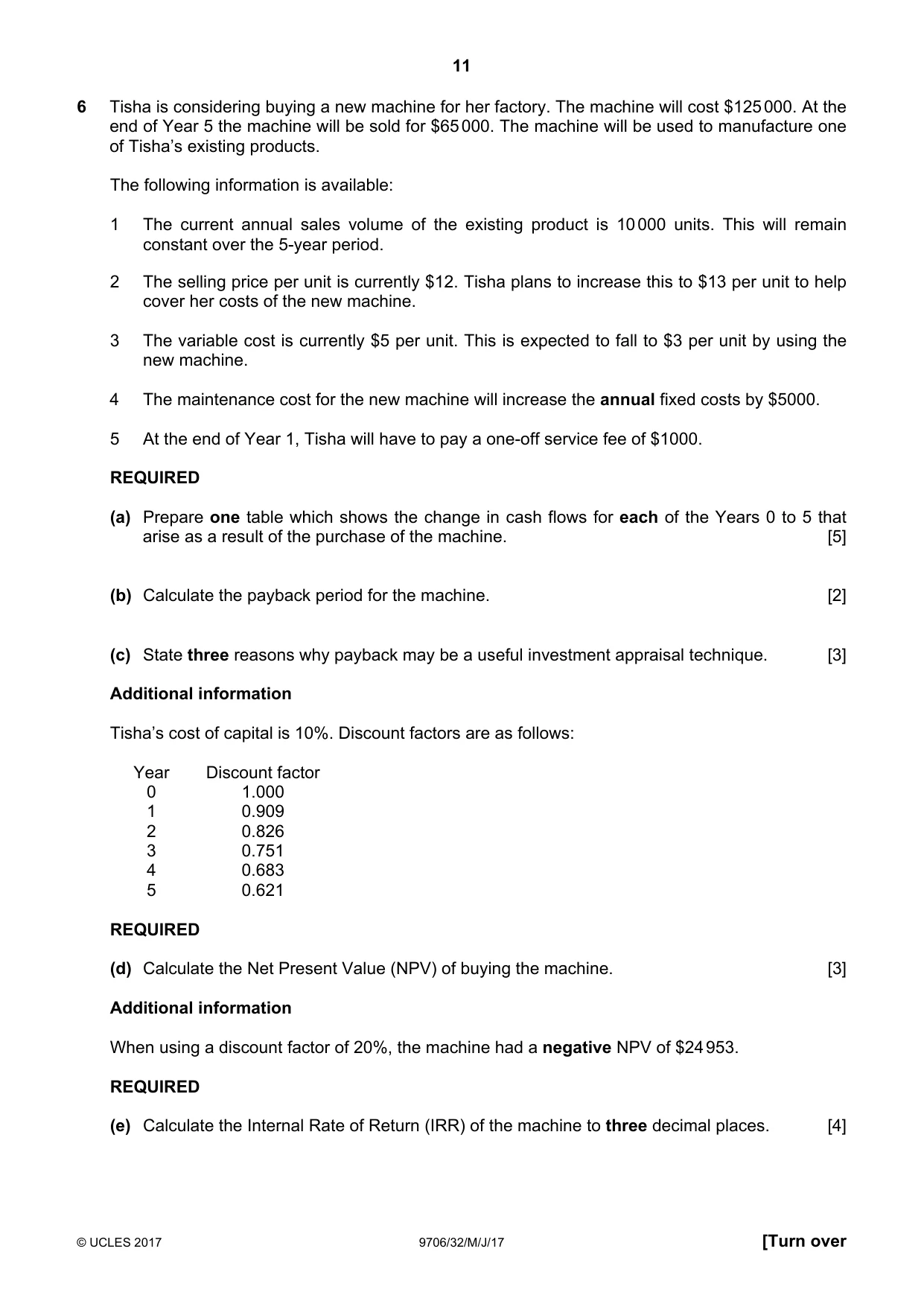 Cambridge A Level Accounting 9706 2017 May/June Paper 3 · Variant 2 question paper, page 11 of 12