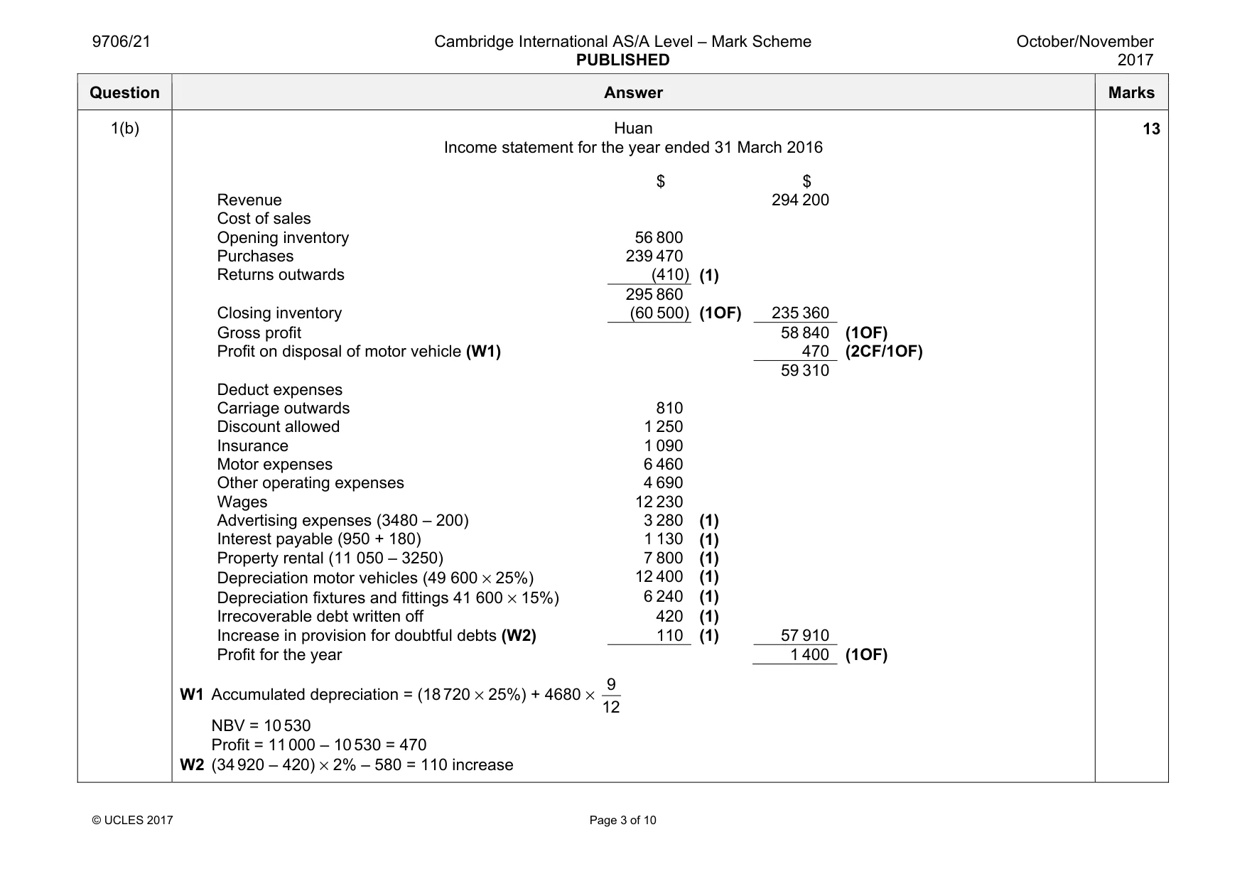 Mark scheme, page 3 of 10