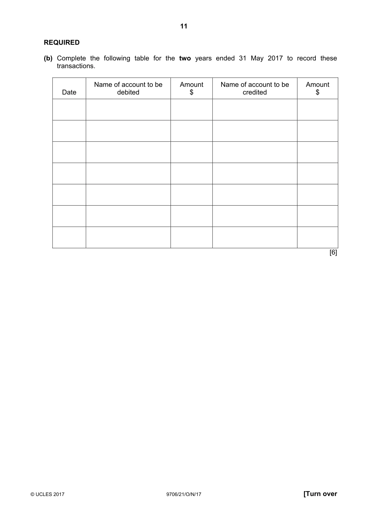 Cambridge A Level Accounting 9706 2017 Oct/Nov Paper 2 · Variant 1 question paper, page 11 of 20