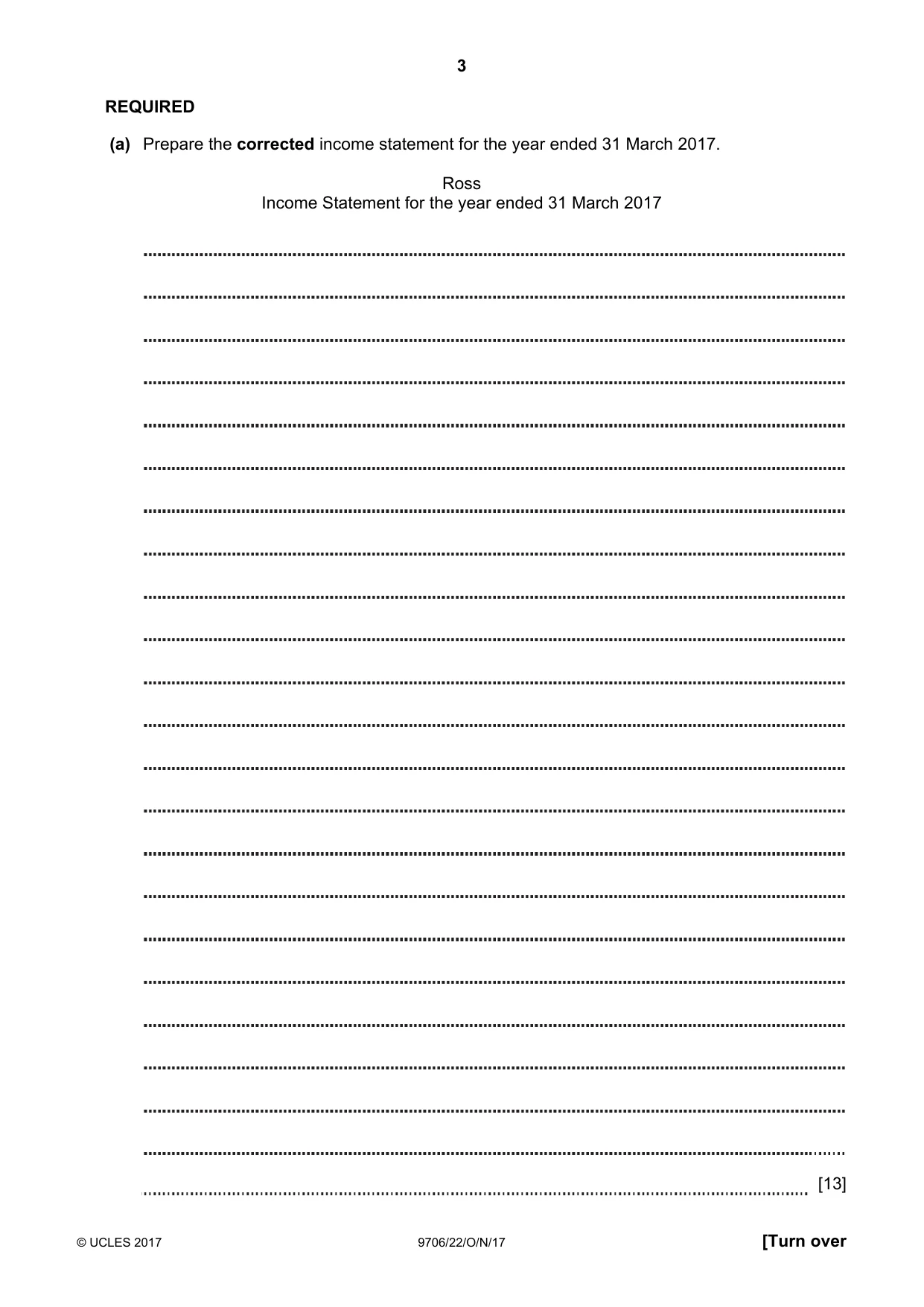 Cambridge A Level Accounting 9706 2017 Oct/Nov Paper 2 · Variant 2 question paper, page 3 of 16