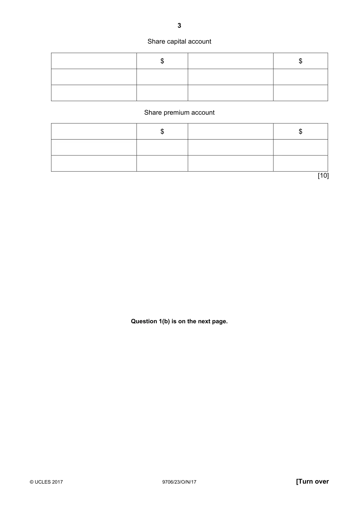 Cambridge A Level Accounting 9706 2017 Oct/Nov Paper 2 · Variant 3 question paper, page 3 of 20