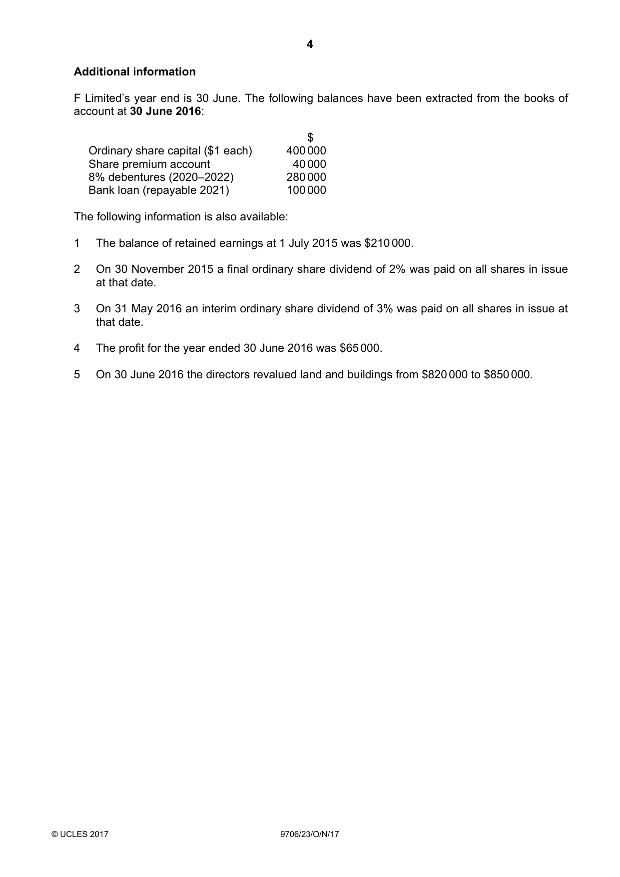Cambridge A Level Accounting 9706 2017 Oct/Nov Paper 2 · Variant 3 question paper, page 4 of 20